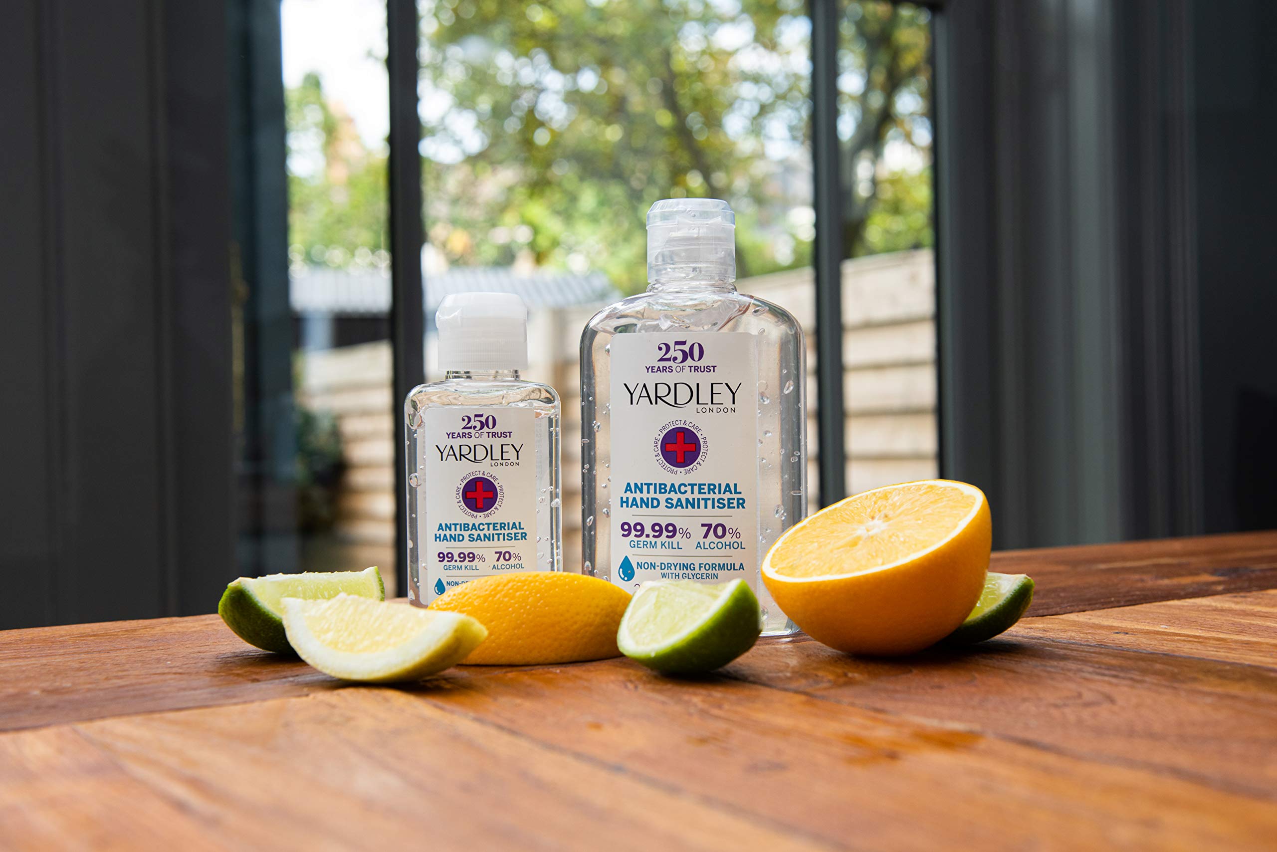 Yardley London Hand Sanitizer Gel, 250ml - Alcohol-Based Moisturizing Hand Sanitizer for Travel, Office & Home Use