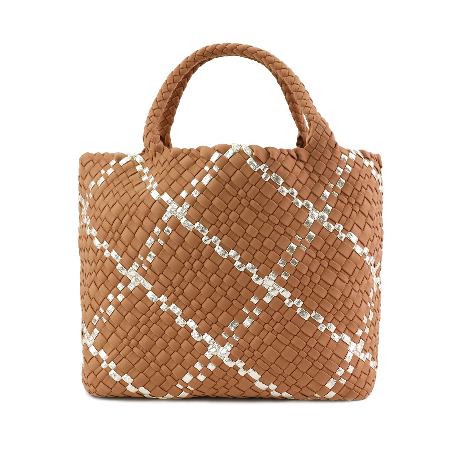 ORAD Women's Large Neoprene Tote Bag - Stylish Woven Handbag with Roomy Shoulder Strap for Beach, Gym, Travel & Work | Durable Waterproof Work Tote for Women Professionals & Commuters
