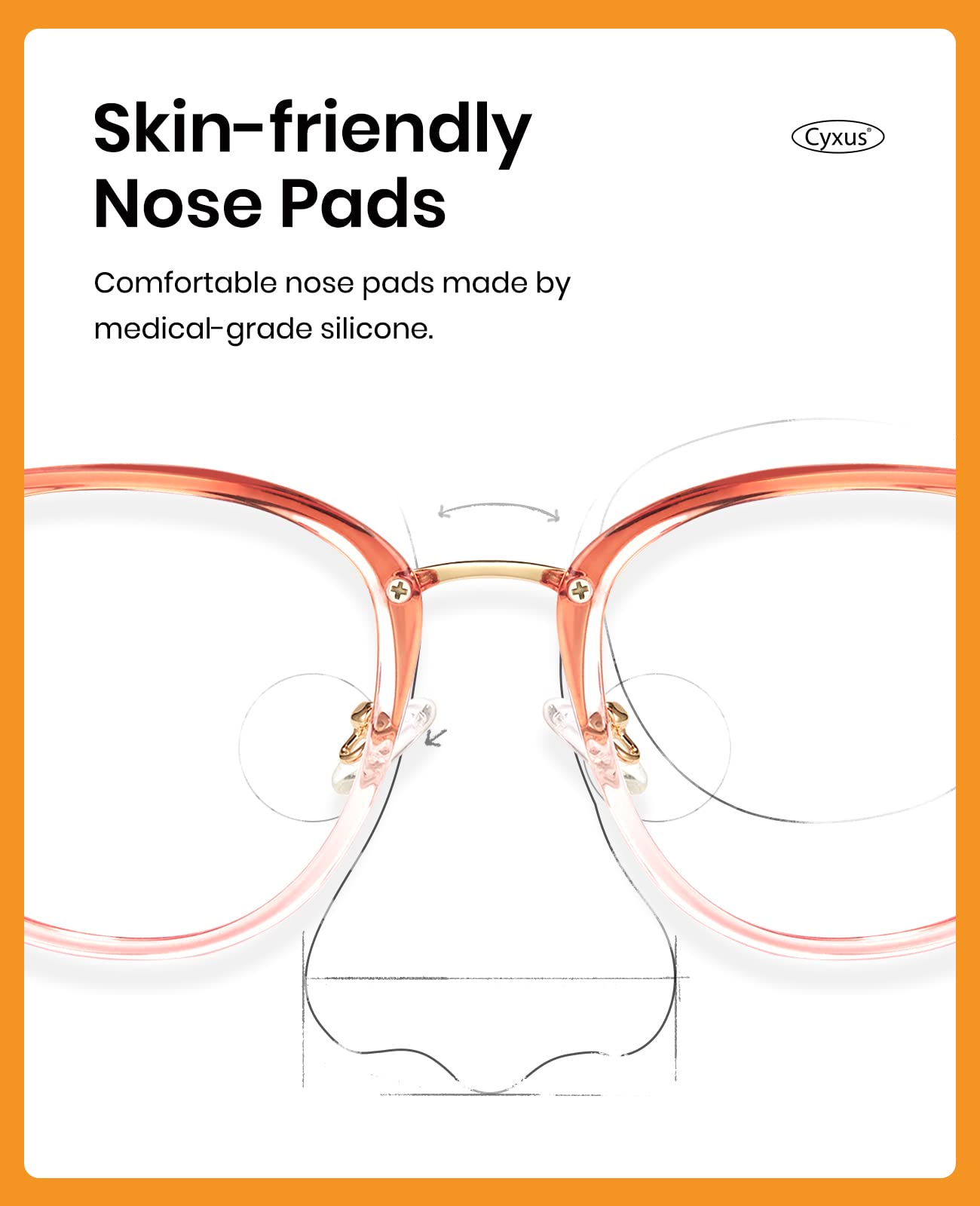 Cyxus Blue Light Blocking Glasses for Women - Stylish Computer Glasses for Office Work, Reading & Screen Time - Reduce Eye Strain & Prevent Migraines - Perfect for Working, Studying & Digital Device Use