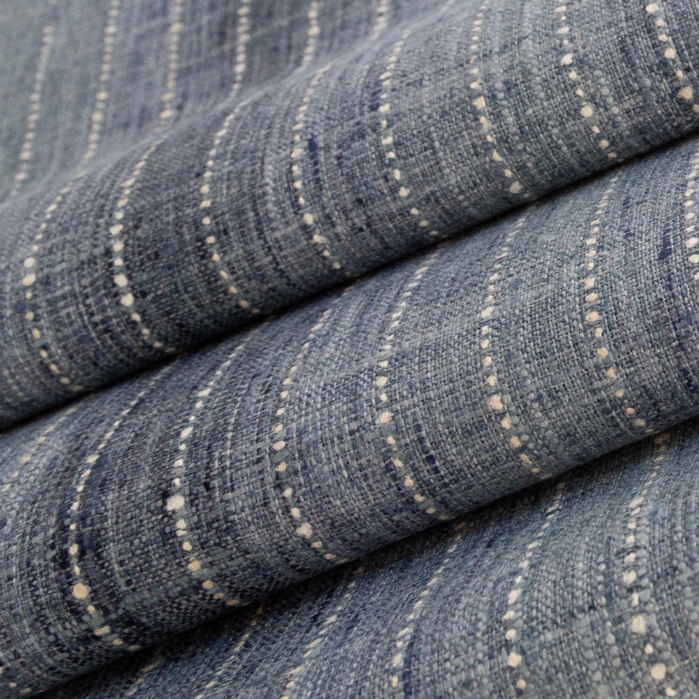 Premium Hyden Stripe Fabric - Lake Blue Cotton Blend Upholstery Material for Sofas, Curtains & Home Decor | Soft & Durable Textile for DIY Sewing Projects