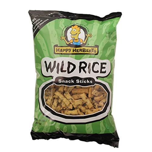 Happy Herbert's Wild Rice Snack Sticks - Gluten Free, Non-GMO, 14oz (12 Pack) | Healthy On-The-Go Snacks for Hiking, Office & School Lunch