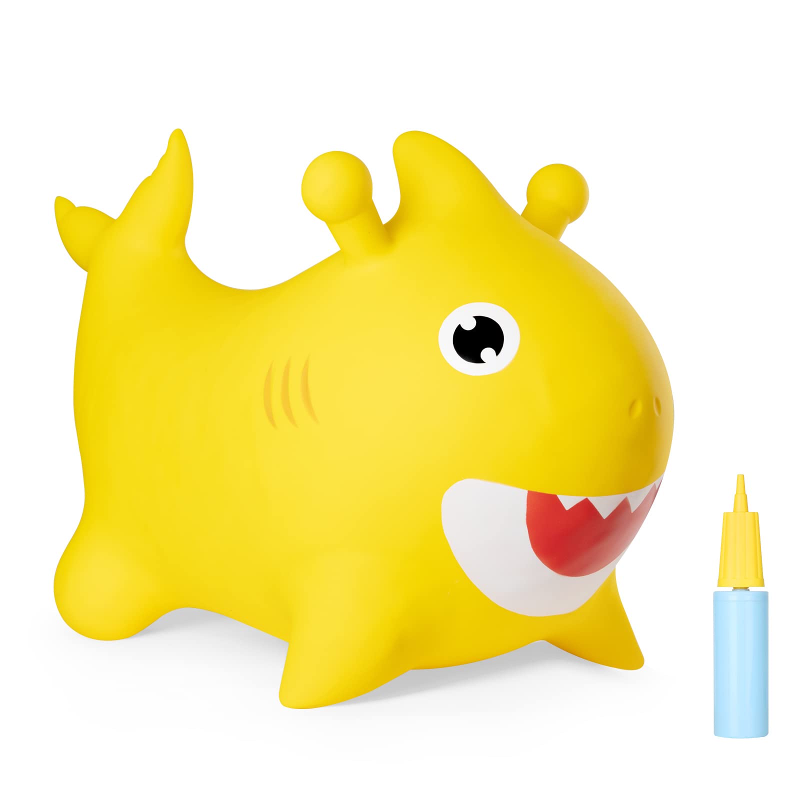 INPANY Baby Shark Bouncy Horse Hopper - Fun Ride-On Toy for Toddlers Ages 2-4 | Indoor/Outdoor Bouncing Animal for Boys & Girls | Perfect Birthday Gift & Party Decoration | Great for Playtime, Exercise & Developmental Activities