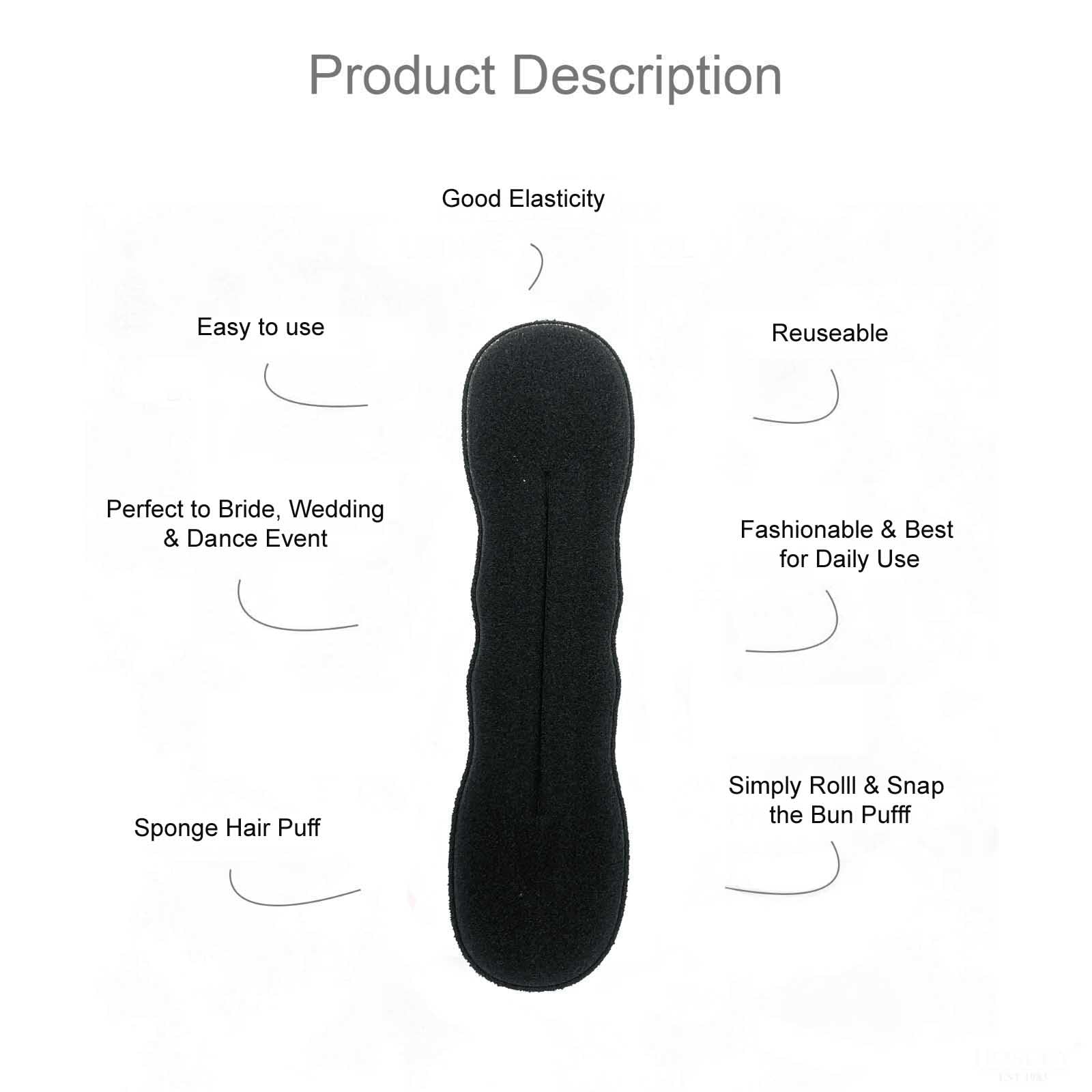 Natth Set of 5 Hair Bun Makers - Hair Styling Tools for Women & Girls (Black) | Perfect for Updos, Ponytails & Everyday Hairstyles