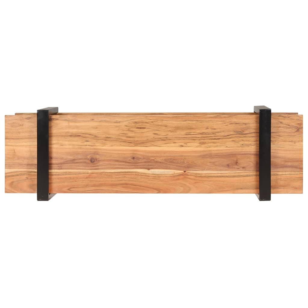 Industrial Style Solid Acacia Wood TV Stand with Storage - 51.2