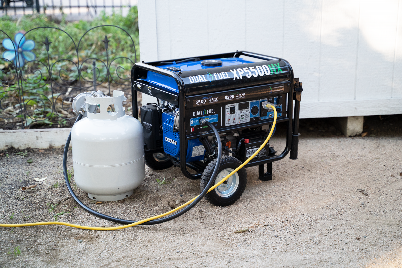 5500W Dual Fuel Portable Generator with CO Alert - Gas & Propane Powered for Camping, RV, Home Backup & Emergency Power