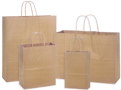 Premium Kraft Paper Gift Bags Assortment - 125 Pack (25 Rose, 50 Cub, 25 Vogue, 25 Queen) Eco-Friendly Party Favor Bags for Weddings, Birthdays & Retail Packaging