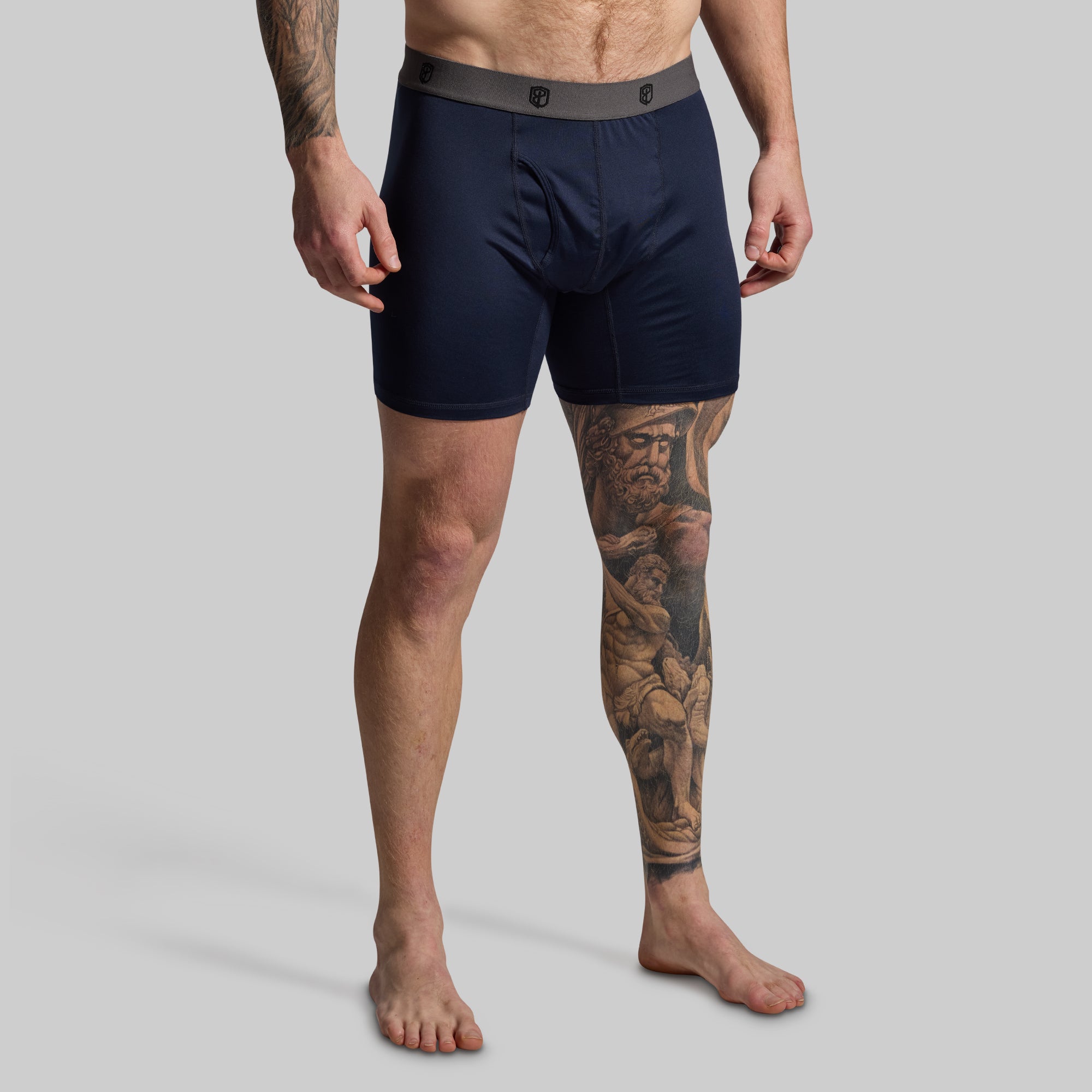 Ball Paradise Boxer Briefs for Men - Soft Breathable Cotton Underwear (BP Navy) - Perfect for Workout, Sports & Everyday Comfort