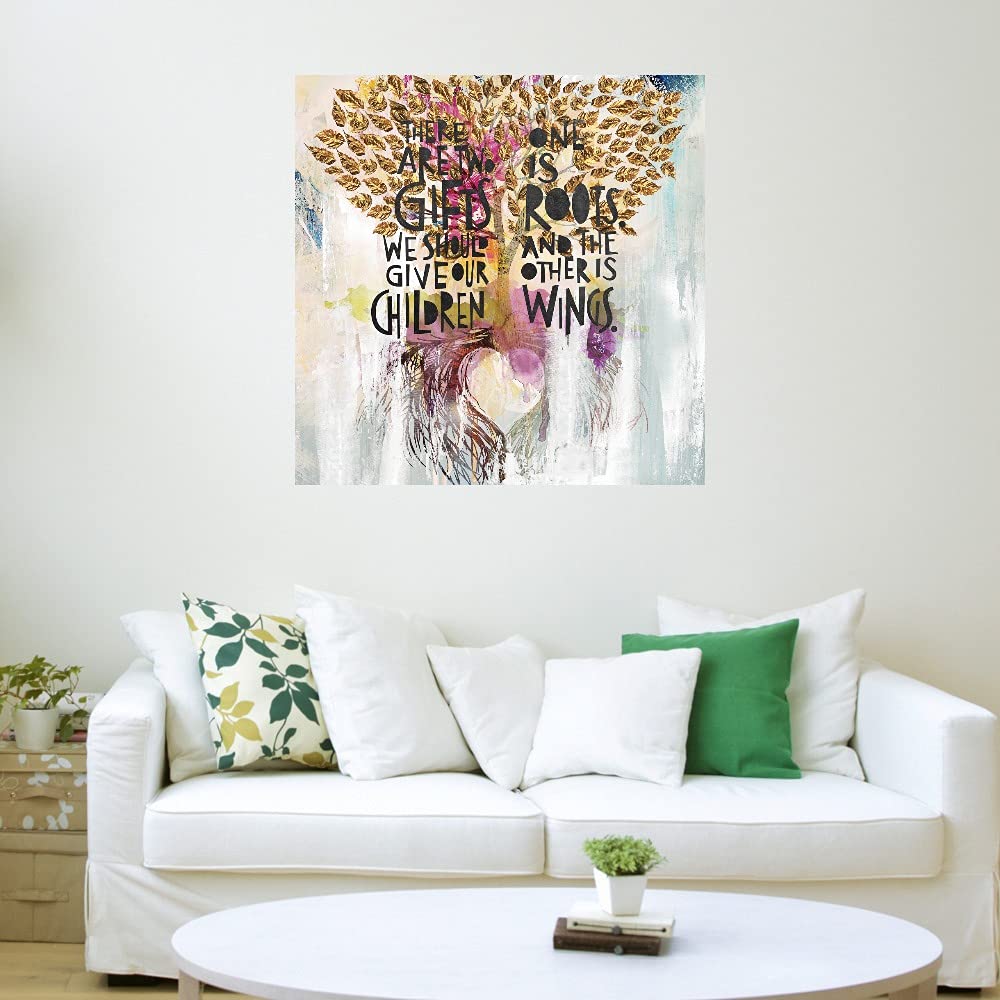 Tree of Life Canvas Wall Art - Hand Painted by Artist Nikki Chu - 37x37 Inch Ready to Hang Painting for Living Room, Bedroom, Office Decor - Nature Inspired Home Décor for Modern & Bohemian Interiors
