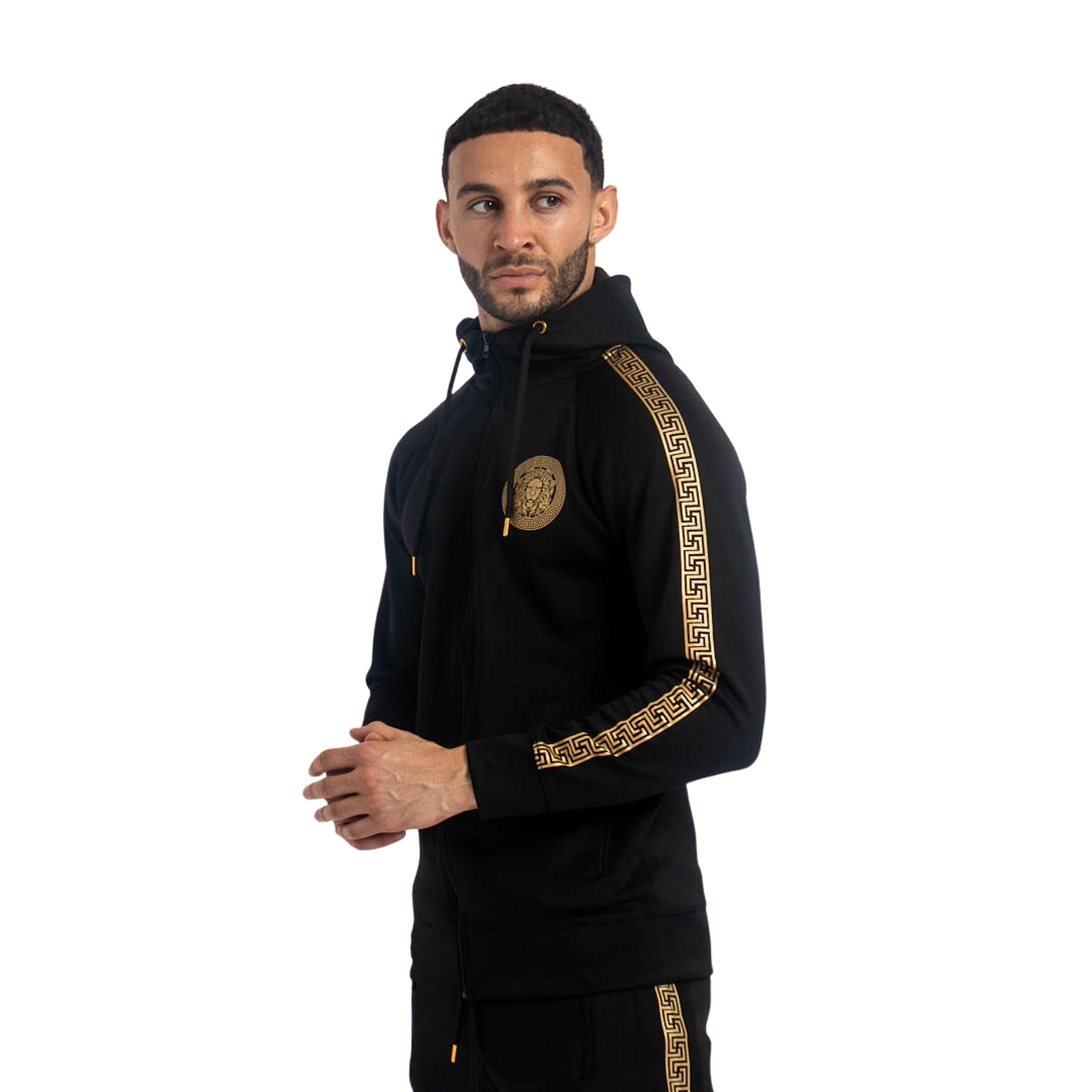 Men's Full Zip Hooded Tracksuit Set - Gym Jogging Sweat Suit with Tricot Jacket & Pants for Workout, Running, and Casual Wear