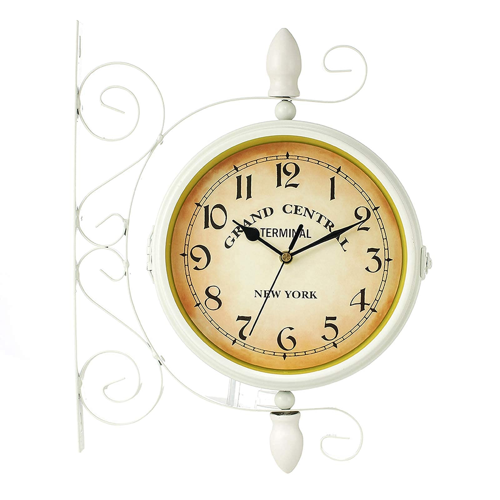 14 Inch 360° Rotating Double Sided Outdoor Garden Wall Clock - Waterproof Indoor/Outside Decoration with Bracket - Perfect for Patio, Backyard, and Farmhouse Décor