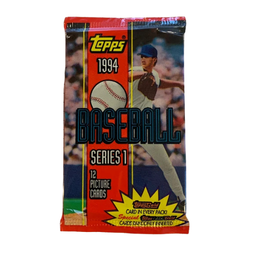 1994 Topps Series 1 Baseball Cards Unopened Pack - Vintage MLB Trading Cards for Collectors & Fans - Perfect for Nostalgic Gift Giving & Sports Memorabilia Displays