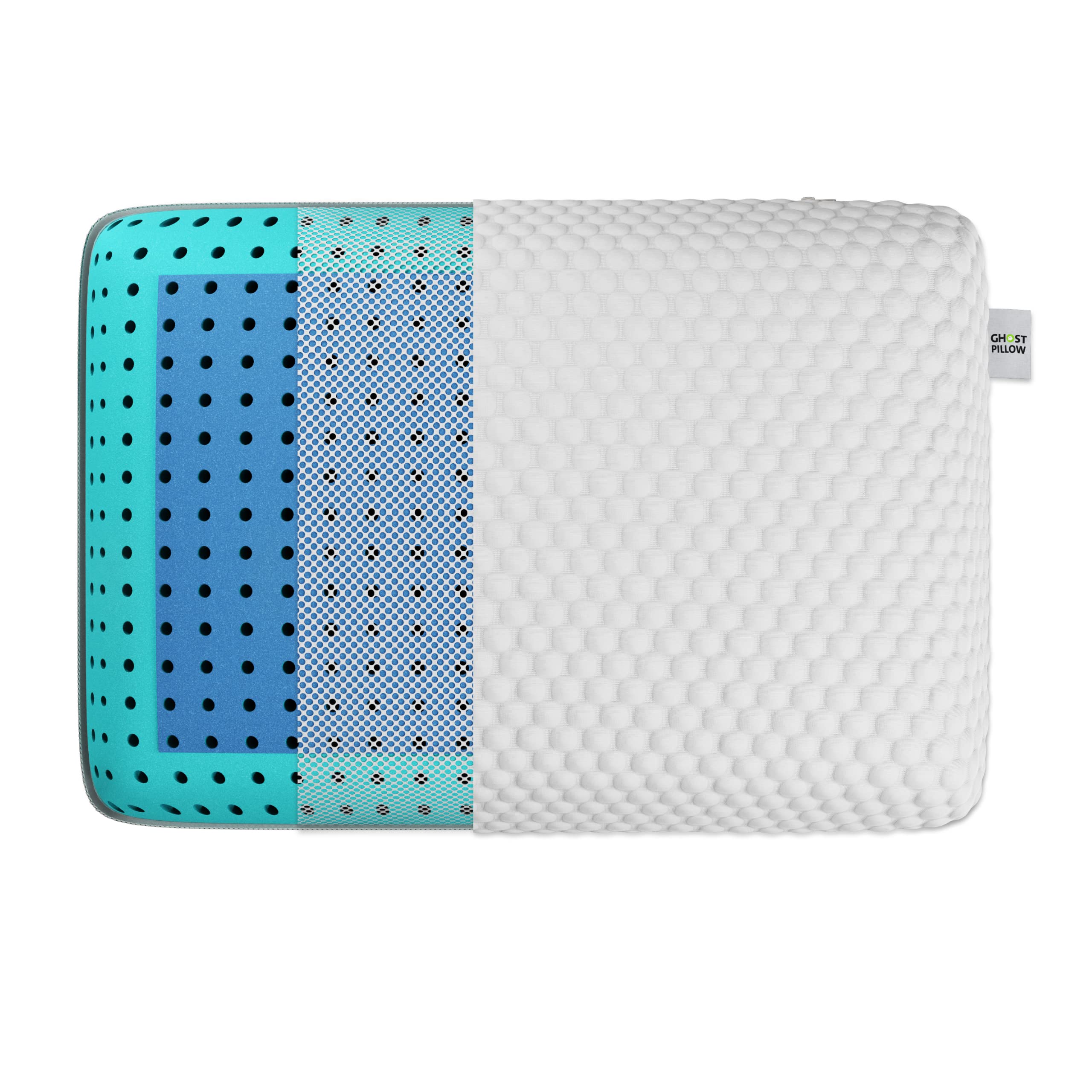 GhostBed Cooling Memory Foam Pillow - Firm Support for All Sleepers - Perfect for Hot Sleepers & Back Pain Relief