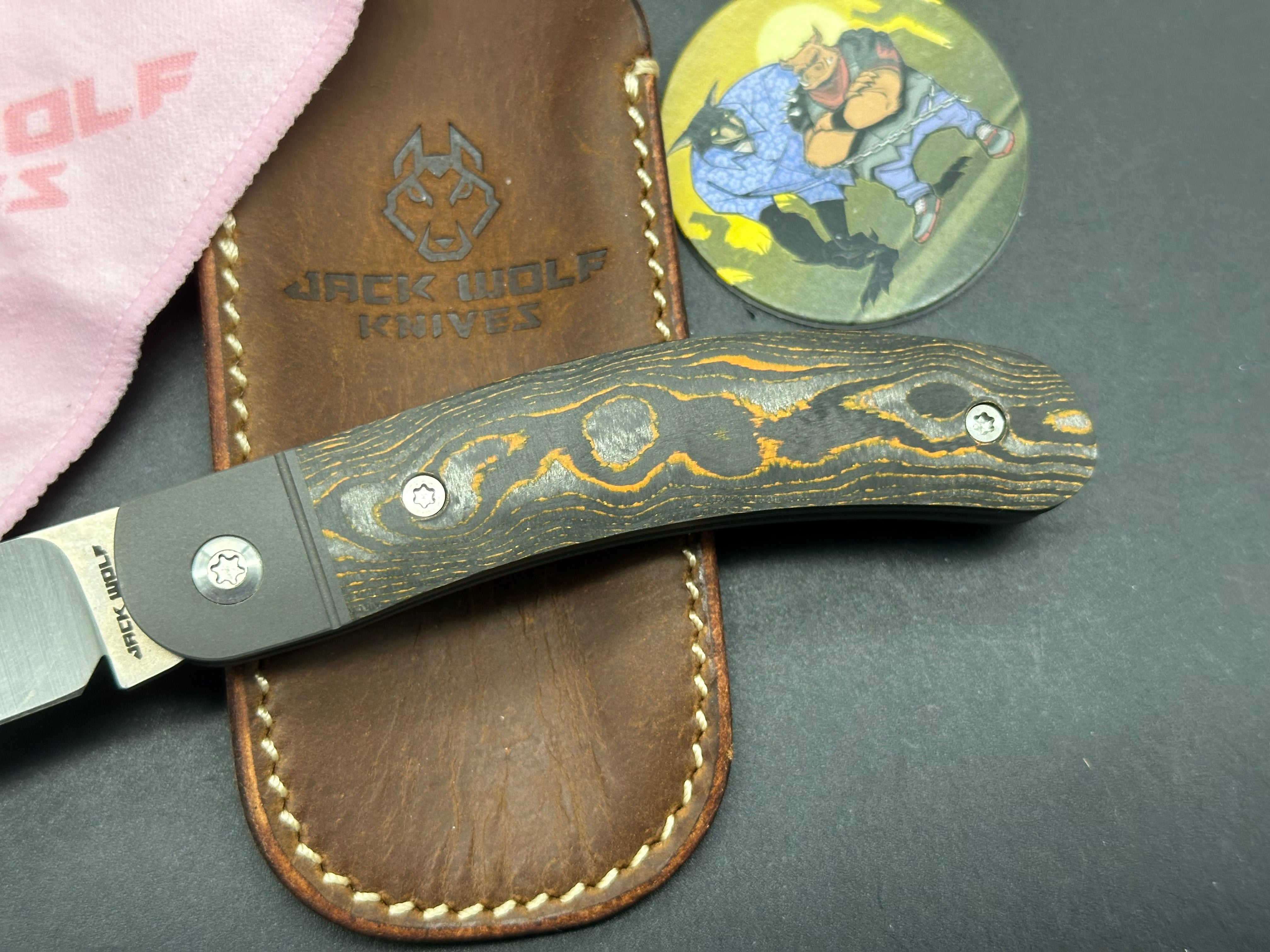 Jack Wolf Javelina Jack Orange Camo Carbon Hunting Knife - Premium Outdoor Survival Tool for Camping, Hiking & Bushcraft