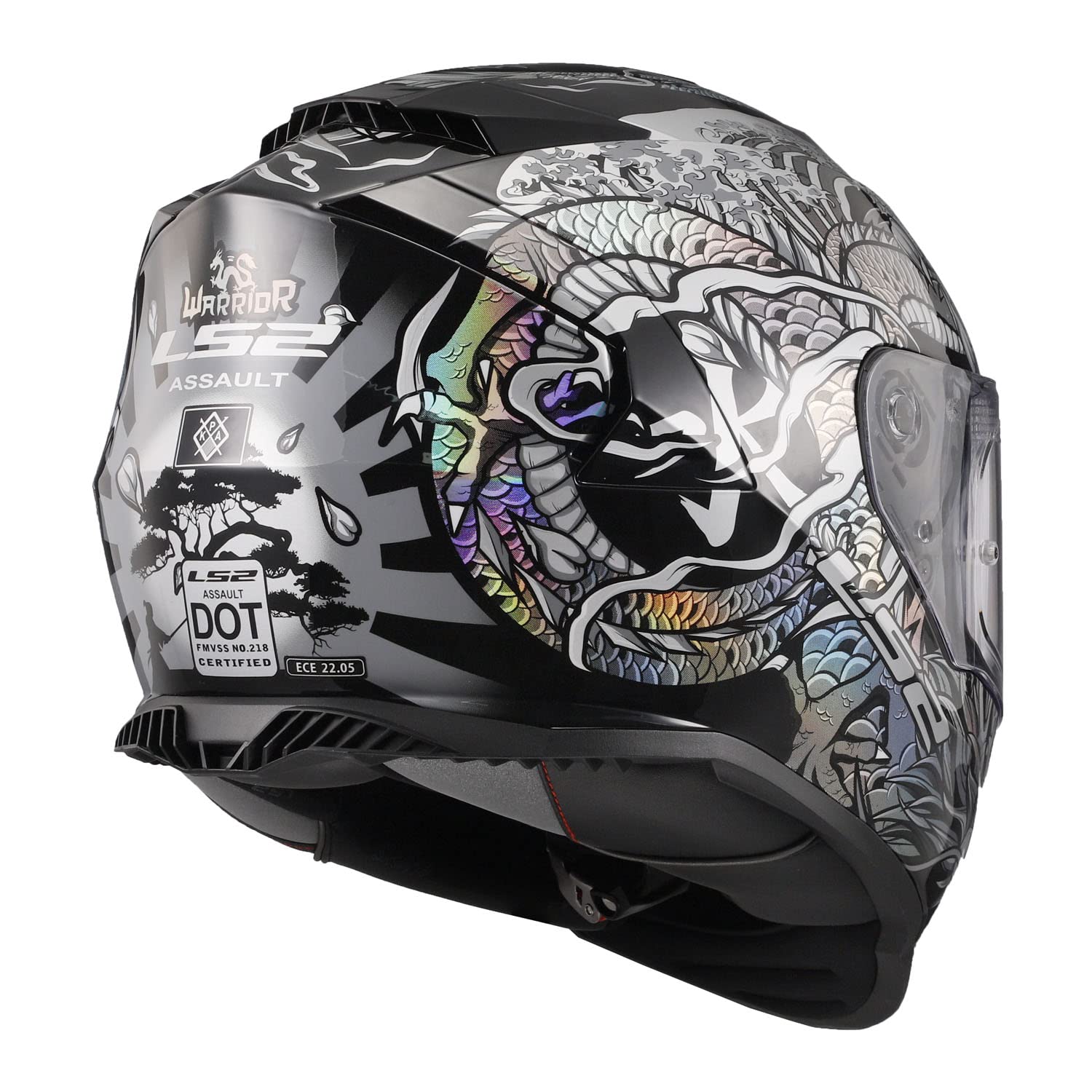 LS2 Assault Full Face Motorcycle Helmet with Sun Shield - DOT Certified for Safety - Comfortable & Lightweight Design for Street & Off-Road Riding - Perfect for Commuting, Touring & Adventure Motorcycling