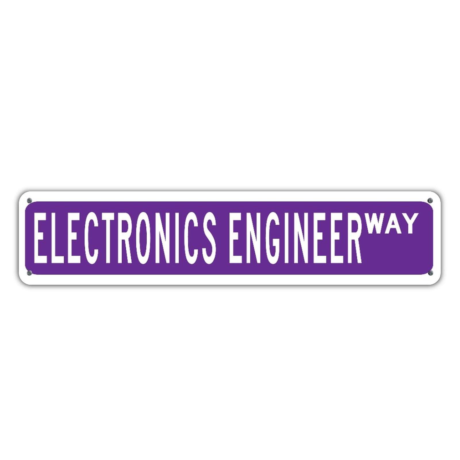 Personalized Purple Farmhouse Aluminum Wall Sign - Weather-Resistant 4x18 Inch Office Decor for Garage, Yard, Garden & Restaurants - Ready to Hang Engineer-Themed Street Sign - Perfect for Home & Business Use