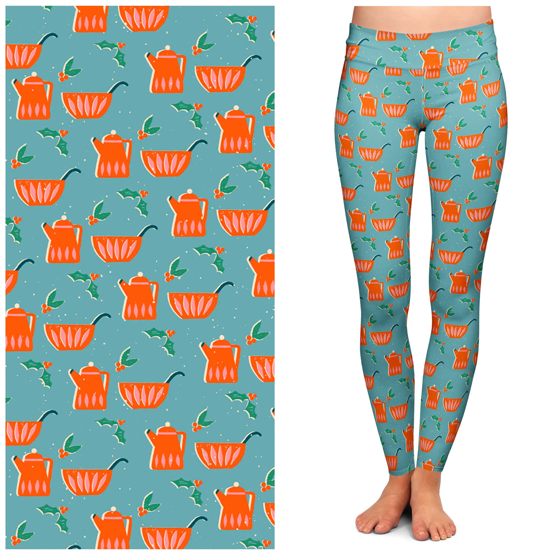 Buttery Soft Winter Wonderland Leggings by Lipstick & Chrome - Cozy & Warm for Cold Weather, Yoga, Lounging & Outdoor Activities