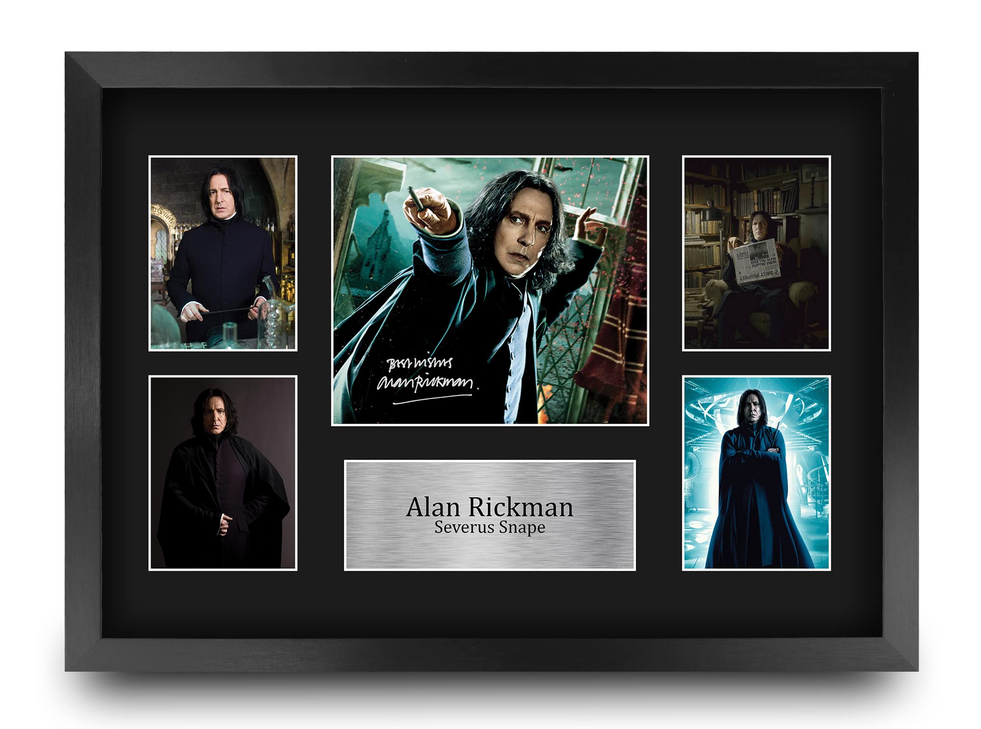 Alan Rickman as Severus Snape Harry Potter 16x12 Inch (A3) Framed Autograph Picture - Signed Movie Memorabilia Collectible for Fans - Perfect for Home Decor, Office Display, and Gift for Potterheads