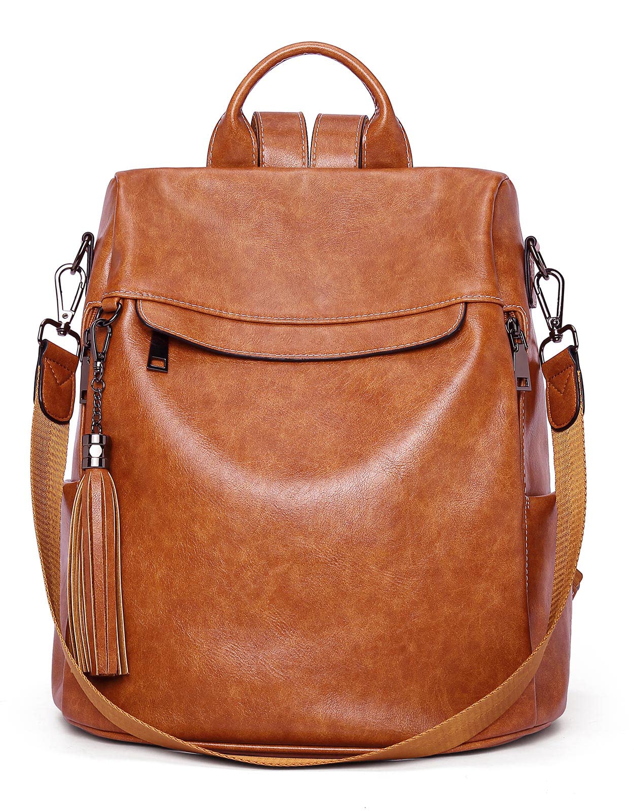 Telena Women's Anti-Theft PU Leather Backpack Purse with Tassel - Stylish Shoulder Bag for Travel, Work & Daily Use