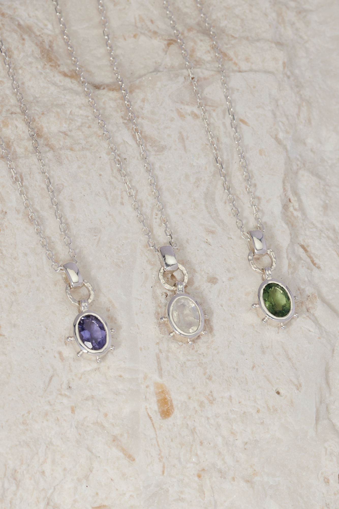 Genuine Iolite Silver Pendant Necklace for Women - Elegant Jewelry Gift for Birthday, Anniversary & Special Occasions