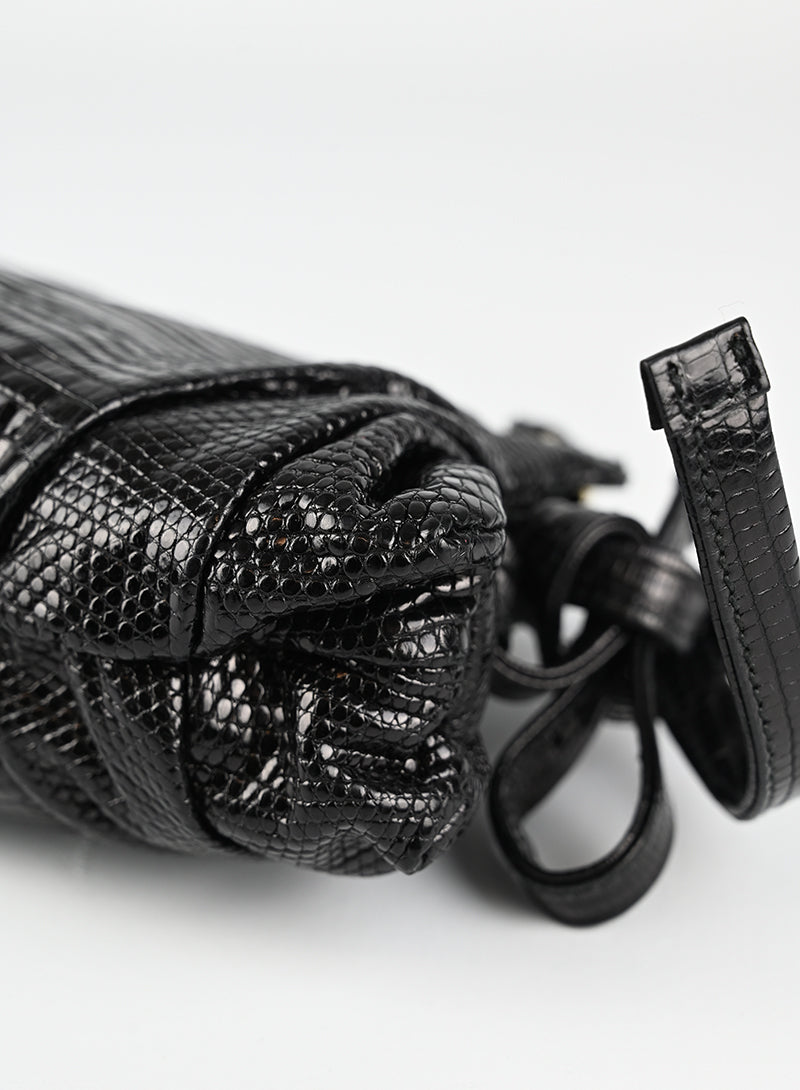 Luxury Gucci Black Lizard Leather Handbag for Women - Perfect for Evening Parties, Business Meetings & Fashion Events