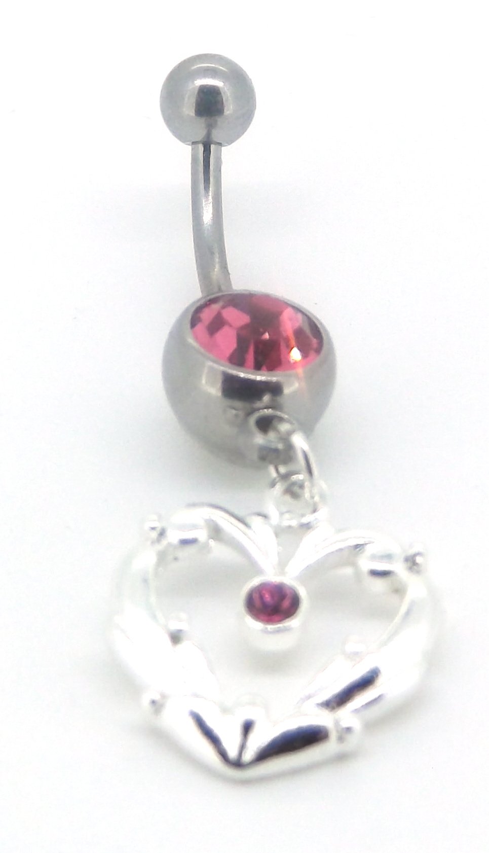 Body Accentz® 14G Celtic Heart Claddagh Belly Button Ring - Dangle Navel Piercing Jewelry for Women | Perfect for Parties, Beach Wear & Everyday Fashion