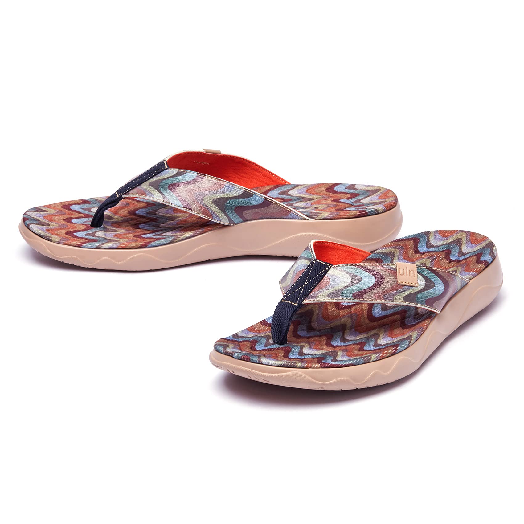 UIN Men's Flip Flops - Comfortable Thong Sandals for Beach, Summer & Travel - Hand-Painted Art Design - Lightweight Casual Slippers for Pool, Vacation & Outdoor Activities