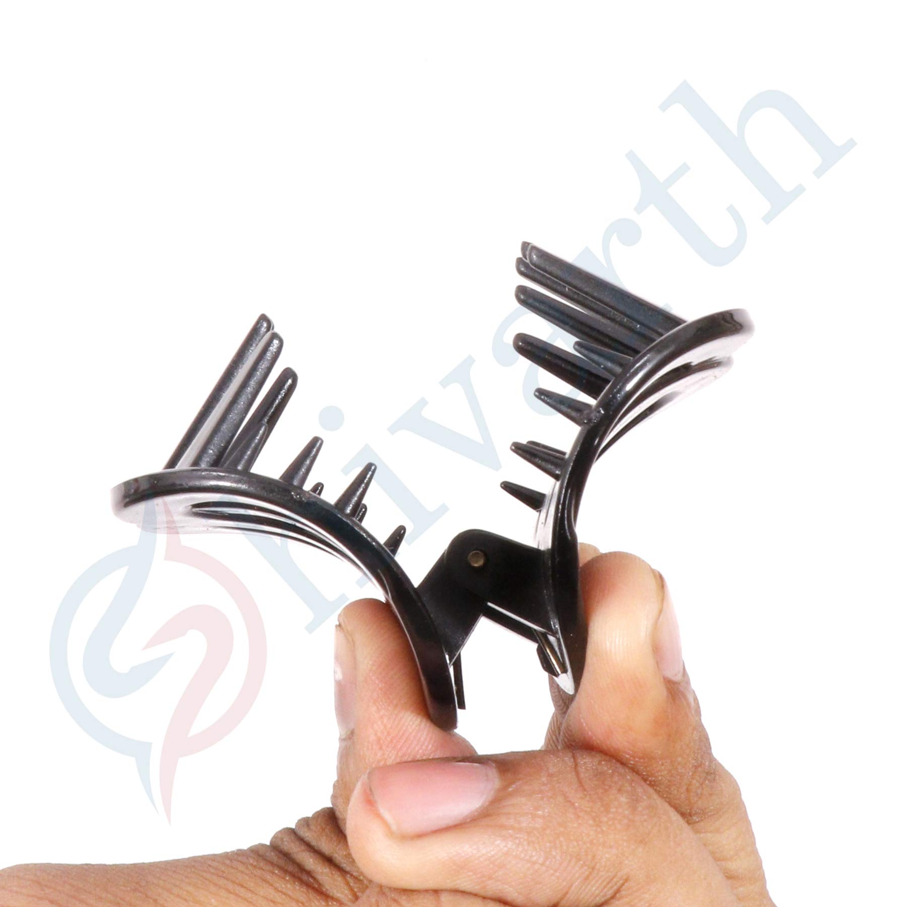 Shivarth Black Plastic Hair Clips for Women & Girls - 6 Piece Hair Accessories Set for School, Work, and Everyday Styling