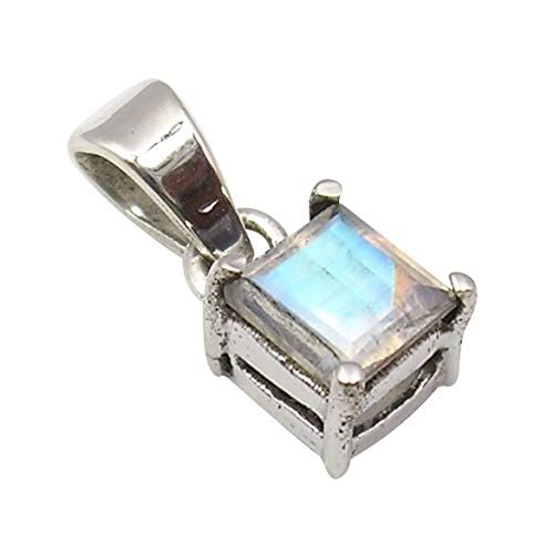 925 Sterling Silver Moonstone Necklace Pendant - 1.2 TCW, 0.6 Inch, 1.4 Grams - Elegant Jewelry Gift for Women - Perfect for Christmas, Birthday, Anniversary & Special Occasions