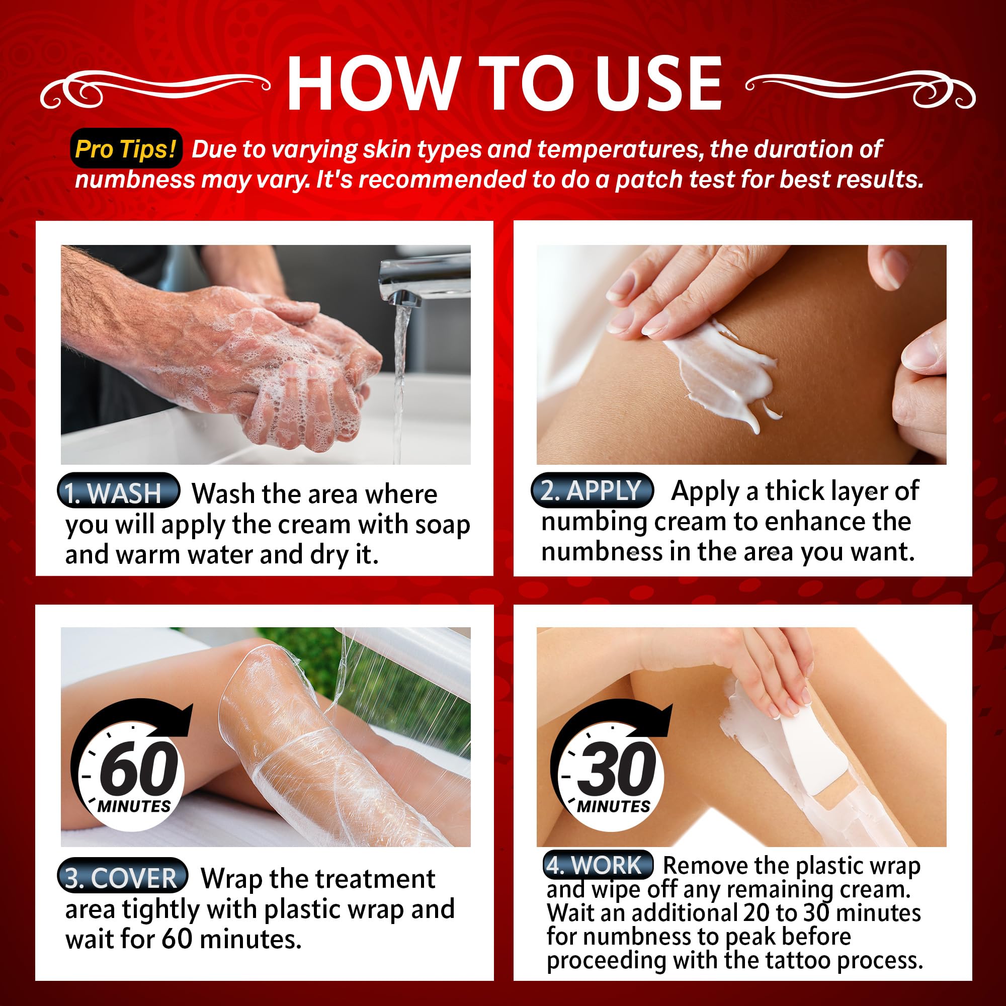 Maximum Strength Tattoo Numbing Cream (45g) - 6 Hours Pain Relief for Tattoos, Brazilian Waxing & Hair Removal | Topical Anesthetic for Professional & Home Use | Ideal for Tattoo Sessions, Waxing & Beauty Treatments