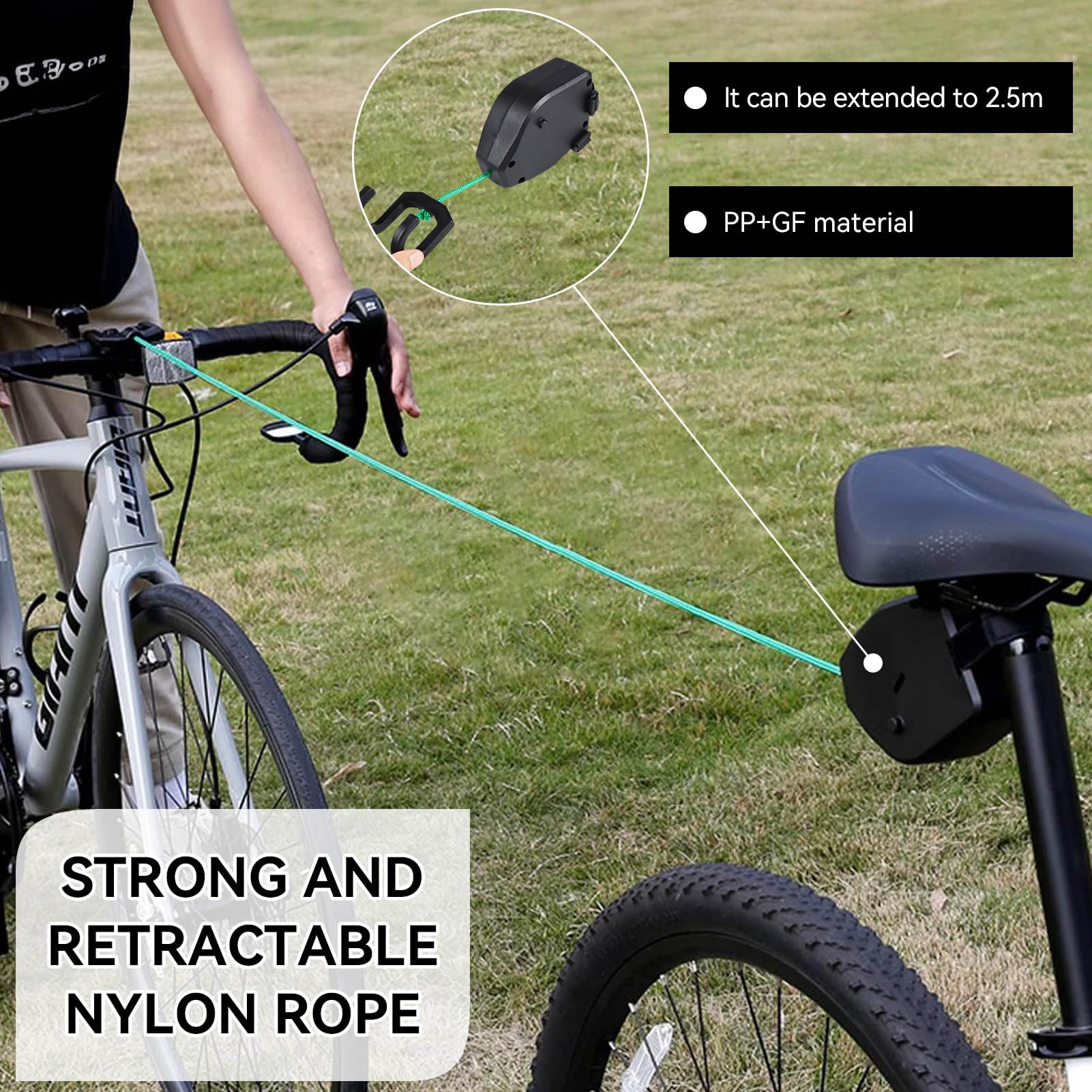 **Kids Bike Tow Rope - Secure Retractable Bicycle Towing System for Parent & Child - Perfect for Family Rides, Parks, and Outdoor Adventures**