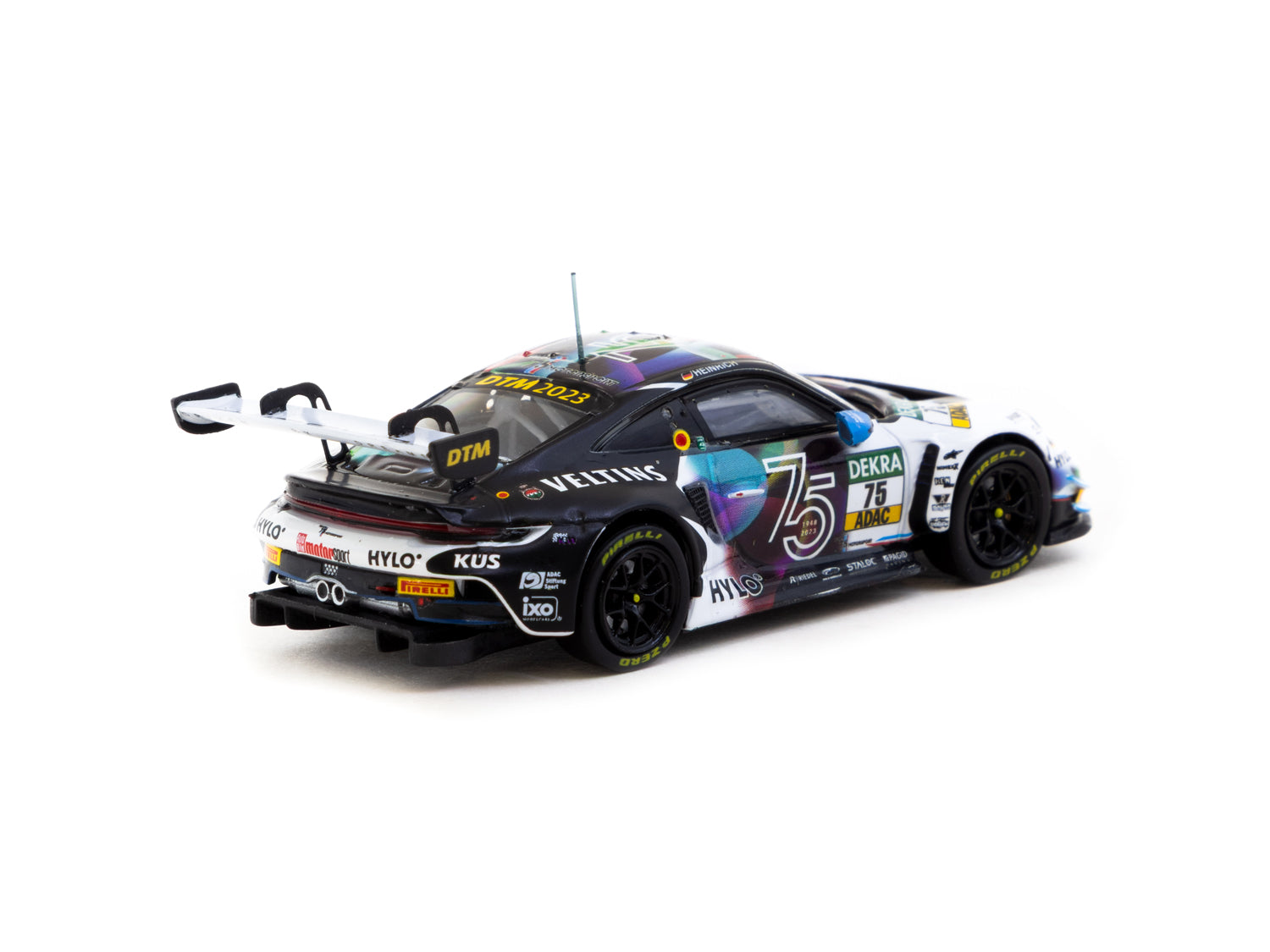 Tarmac Works 1/64 Scale Porsche 911 GT3 R DTM 2023 #75 Diecast Model Car - Perfect for Collectors, Racing Enthusiasts & Diorama Displays