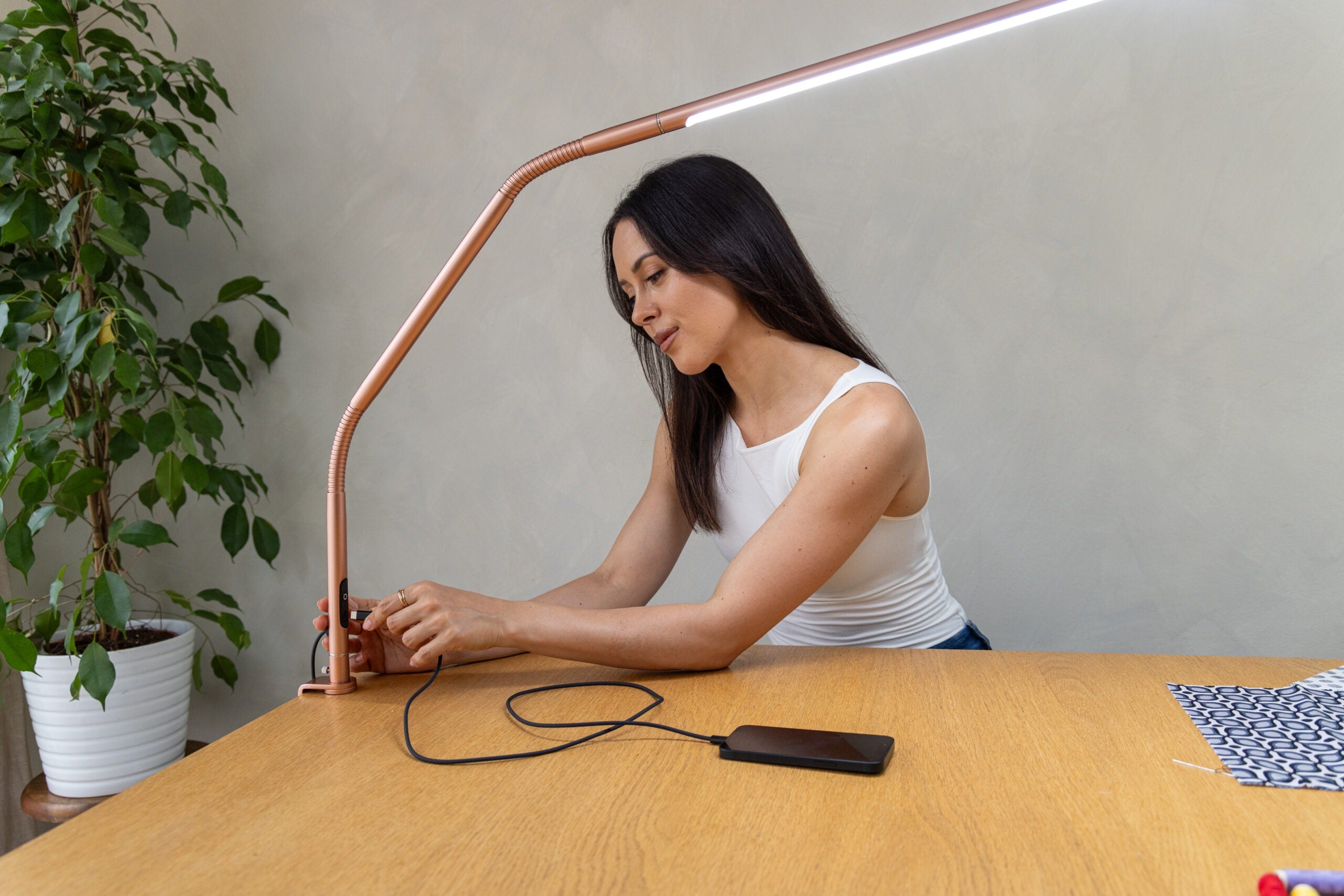 Slimline 4 Table Lamp with Daylight LED - Modern Desk Lamp for Home Office, Reading & Bedroom Lighting