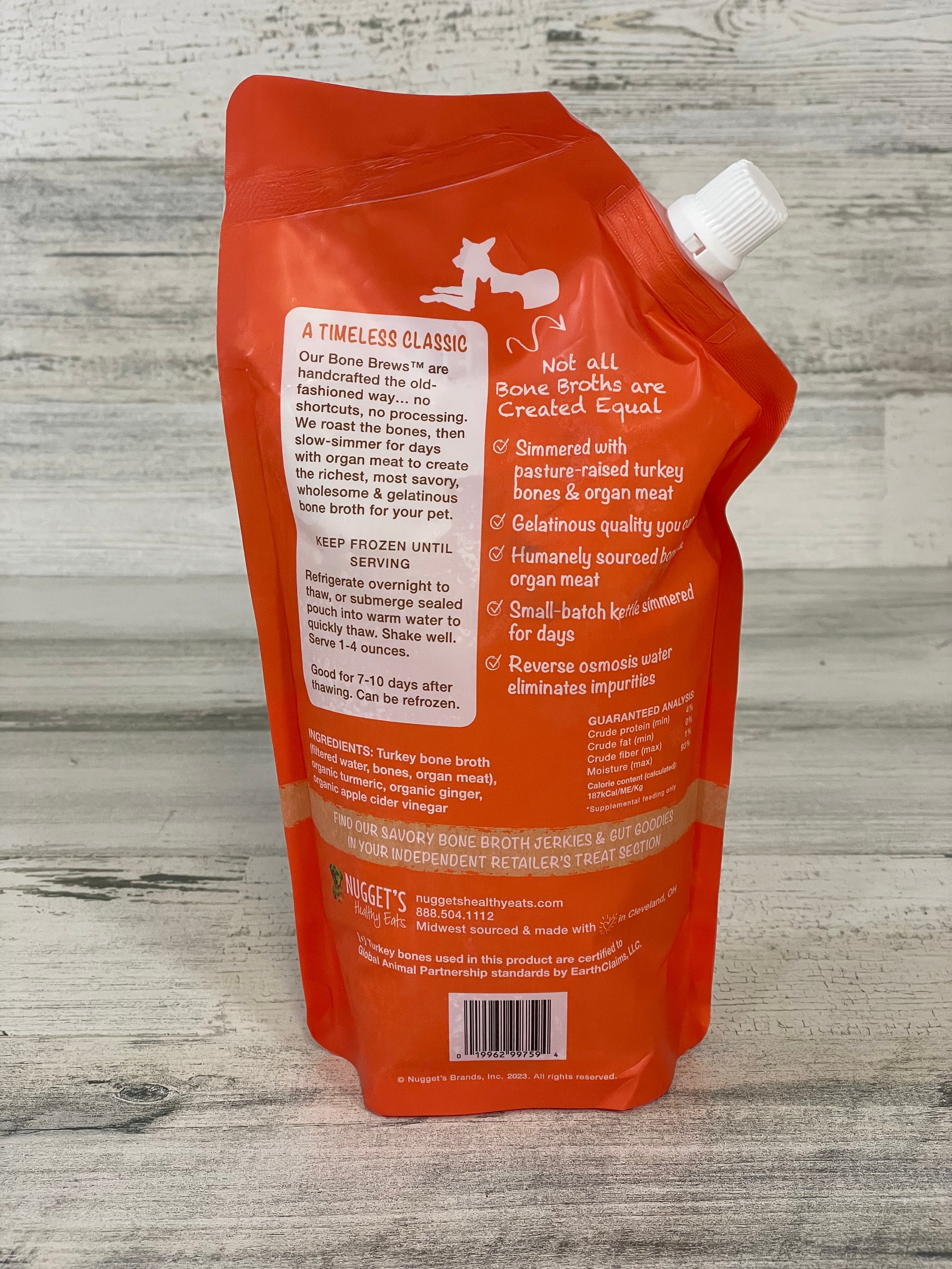Nugget's Healthy Eats Turkey Bone Broth - Organic, Gluten-Free, High Protein Collagen Rich Broth for Gut Health & Immunity Boost | Perfect for Soups, Stews & Keto Diet