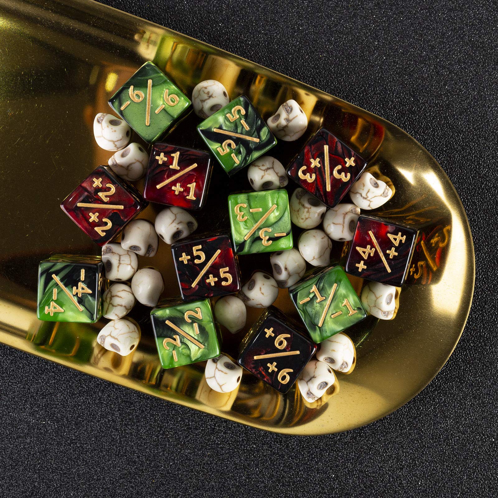 48-Piece MTG Dice Counter Set for Magic The Gathering - +1/+1 Counters, Loyalty & Life Tokens - Premium Ruby & Emerald Gaming Accessories - Perfect for Card Games, Tournaments & Collectors
