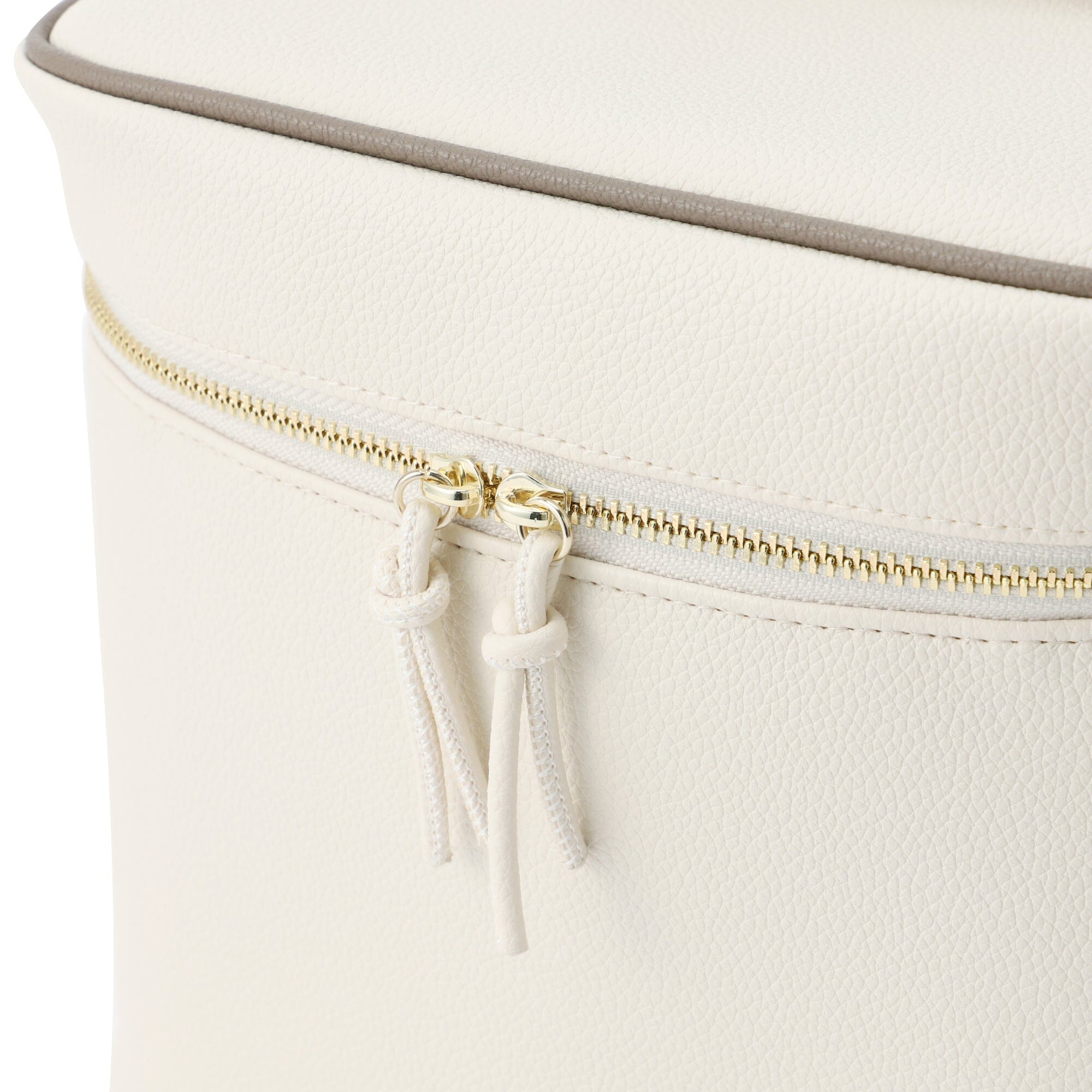 Bicolor Vanity Pouch L Ivory - Elegant Makeup Bag for Women | Perfect for Travel, Gym & Daily Essentials Organization