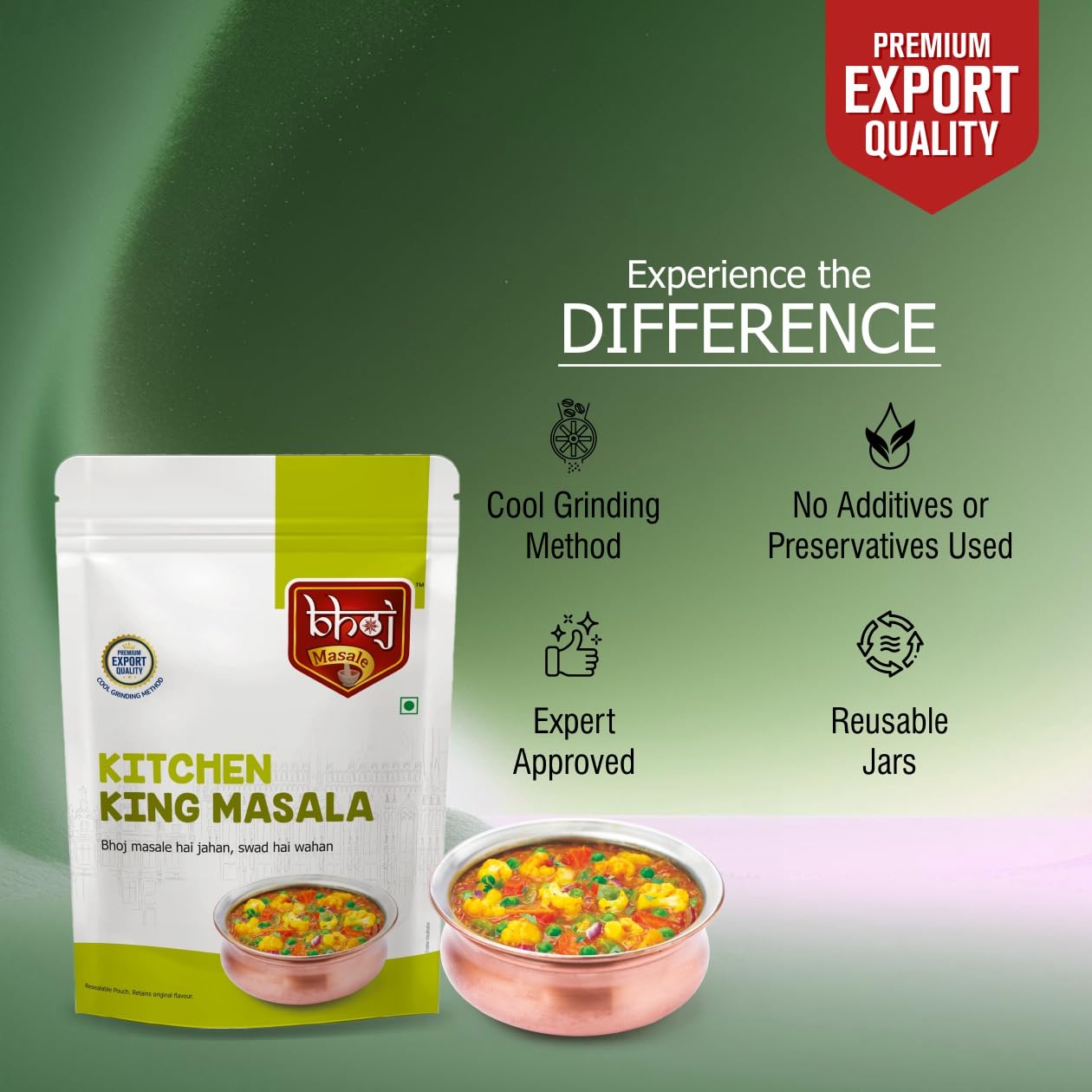 Bhoj Masale Kitchen King Masala 200GM | Authentic Indian Spice Blend | All-Purpose Seasoning for Curries, Rice & Veggies | No Preservatives, No Onion, No Garlic (Jain Friendly) | Perfect for Home Cooking & Restaurant Dishes