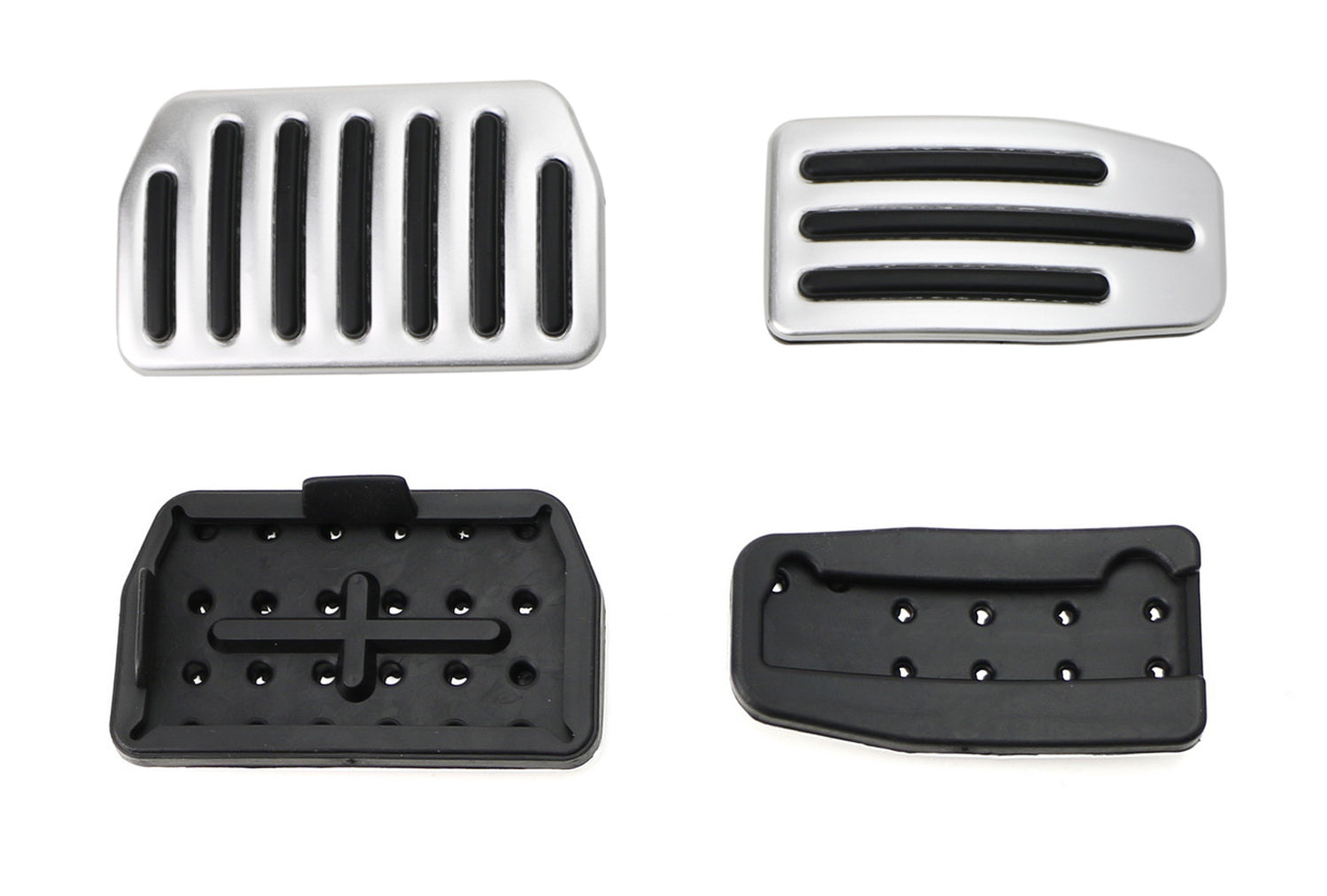 2-Piece Silver Accelerator and Brake Pedal Covers for Tesla Model S (2012+) & Model X (2015+) - Non-Slip Grip, Enhanced Driving Comfort, Easy Installation for Sports Cars and Luxury Vehicles