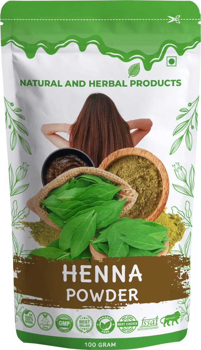 **100% Pure Natural Henna Powder for Hair Color & Growth - Lawsonia Inermis Herbal Hair Care | Promotes Hair Strength, Reduces Hair Fall & Conditions Hair | Burgundy Brown Shade | 100g | Perfect for DIY Hair Coloring, Mehndi Art & Natural Hair Treatments**