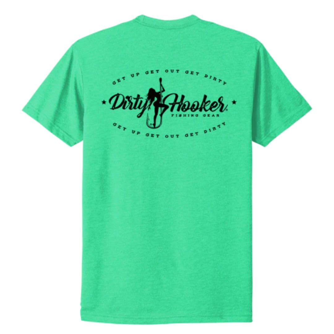 Dirty Hooker Fishing Shirts for Men & Women - Breathable Short Sleeve Cotton T-Shirts - UV Protection & Quick Dry - Perfect for Bass Fishing, Boat Trips & Outdoor Adventures