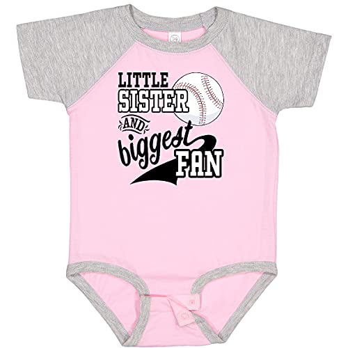 Inktastic Little Sister and Biggest Baseball Fan Baby Bodysuit - Cute Baseball-Themed Onesie for Newborns & Infants - Perfect for Sibling Matching Outfits & Baseball Game Days