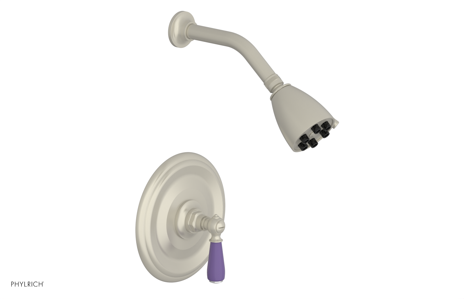 Jamestown Pressure Balance Shower Set with Lever Handle & Purple Accents - 165 22 Series for Bathroom & Spa Relaxation