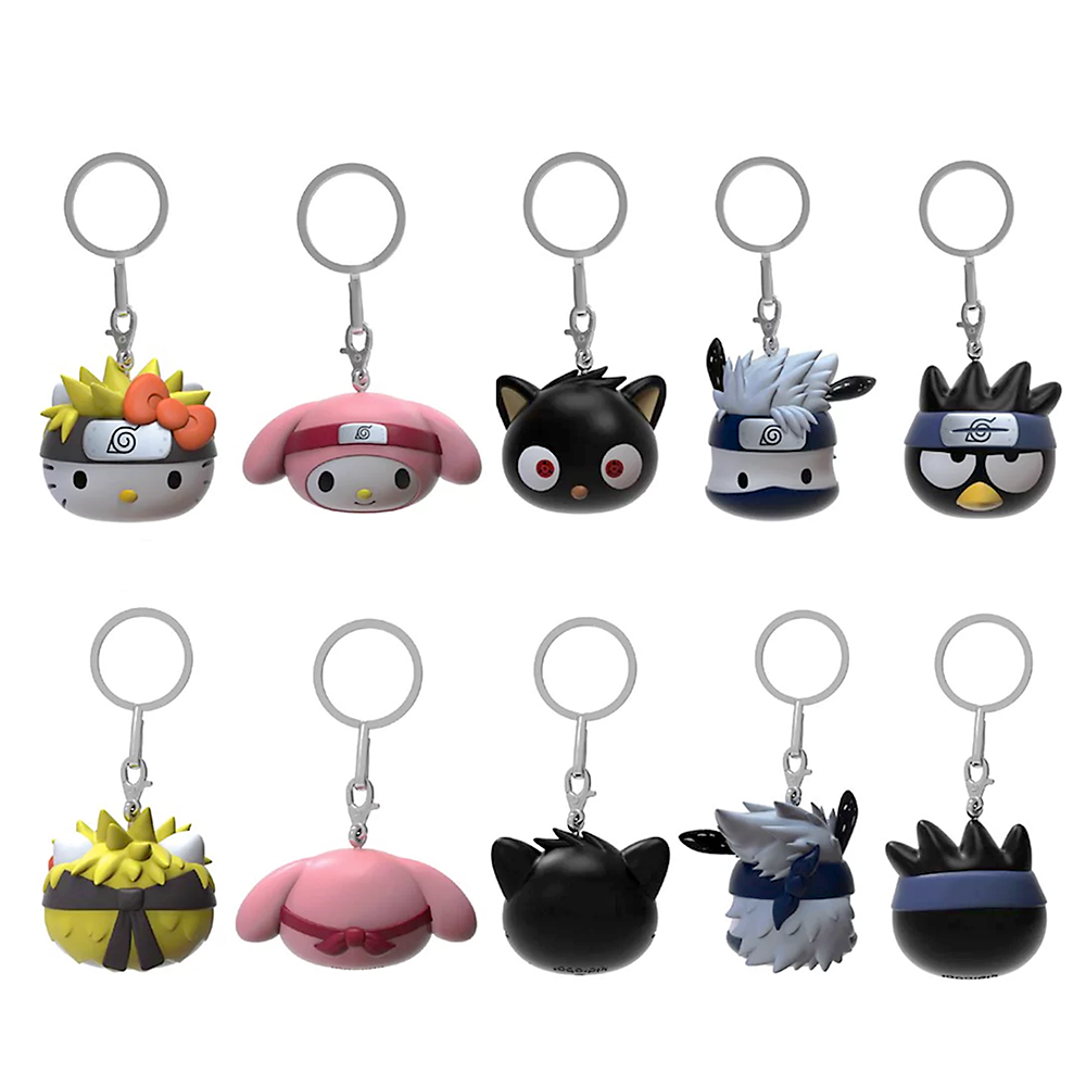 Naruto Shippuden x Hello Kitty & Friends Blind Bag Vinyl Keychain - Cute Anime Collectible for Backpacks, Keyrings & Gifts