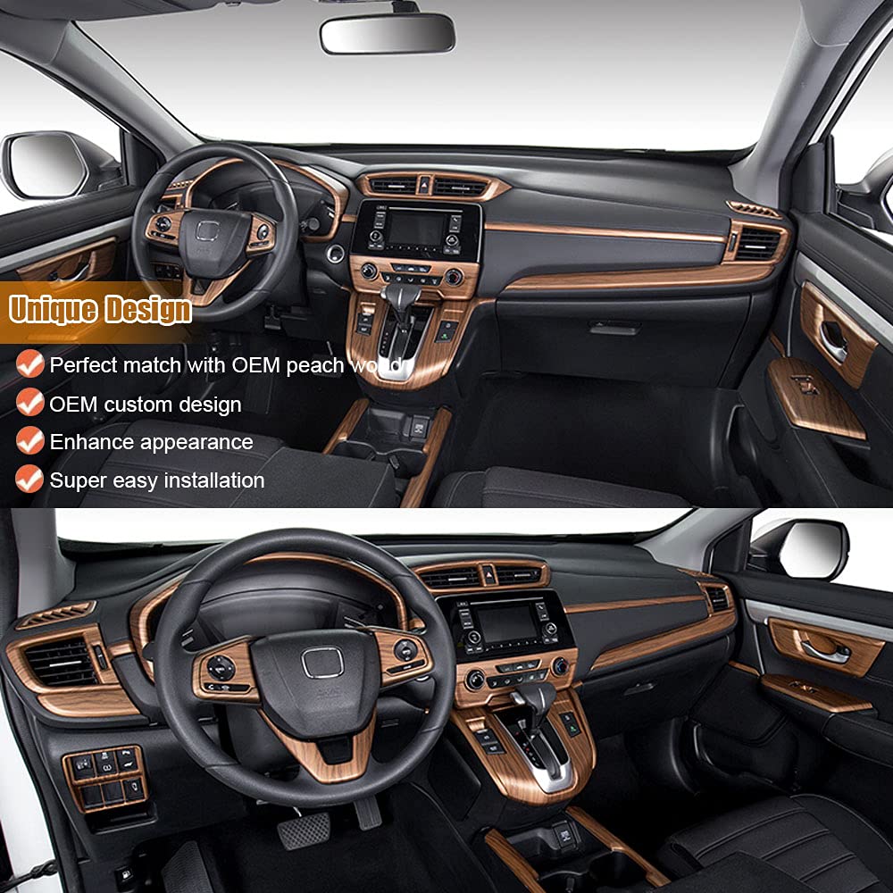 Carbon Fiber Gear Shift Frame Console Panel Cover for Honda CRV CR-V Hybrid 2017-2022 | Cup Holder Trim Decal | Interior Upgrade Accessory | Not Fit Gas Models (Without Gear Lever) | Perfect for Car Enthusiasts & Customization