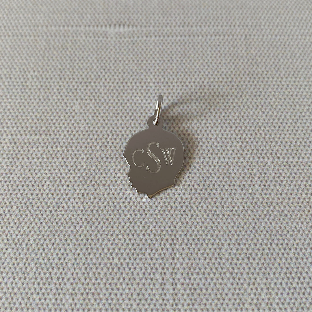 Sterling Silver Young Boy's Head Silhouette Charm Pendant - Dainty Jewelry Gift for Son, Grandson, Nephew - Perfect for Necklaces, Bracelets & Keepsake Jewelry