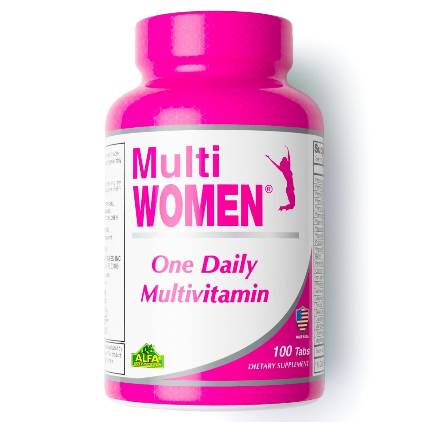 ALFA VITAMINS Women's Multivitamin Supplement with Essential Vitamins, Minerals, Amino Acids & Antioxidants - 100 Tablets for Daily Energy, Immunity & Overall Wellness - Perfect for Busy Women, Moms & Active Lifestyles