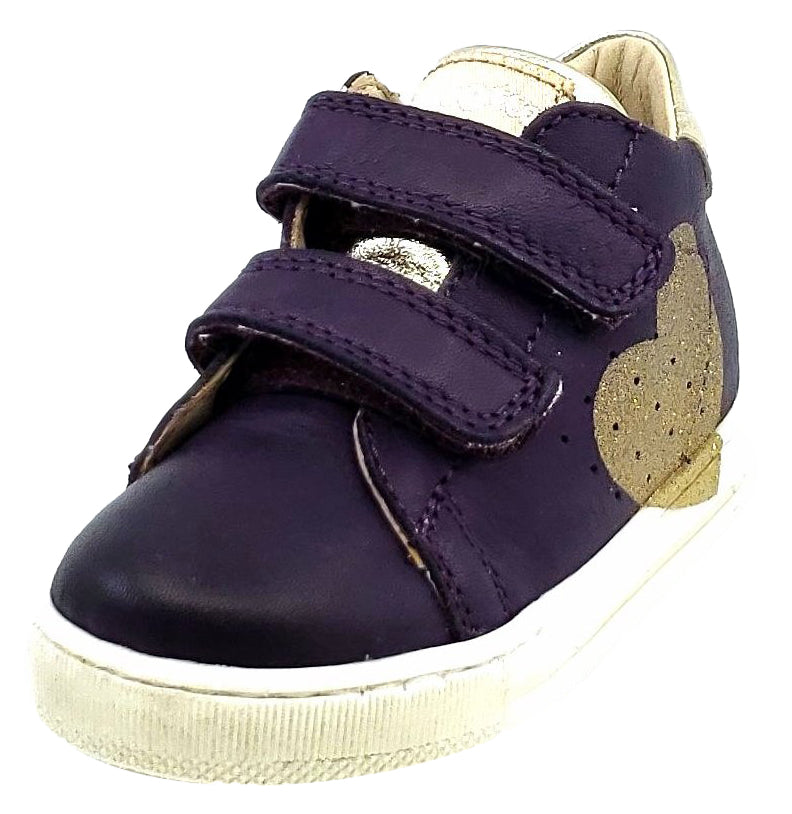 Falcotto Girls Heart Print Sneakers - Stylish Violet & Platinum Casual Shoes for Kids | Perfect for School, Playdates, and Everyday Wear