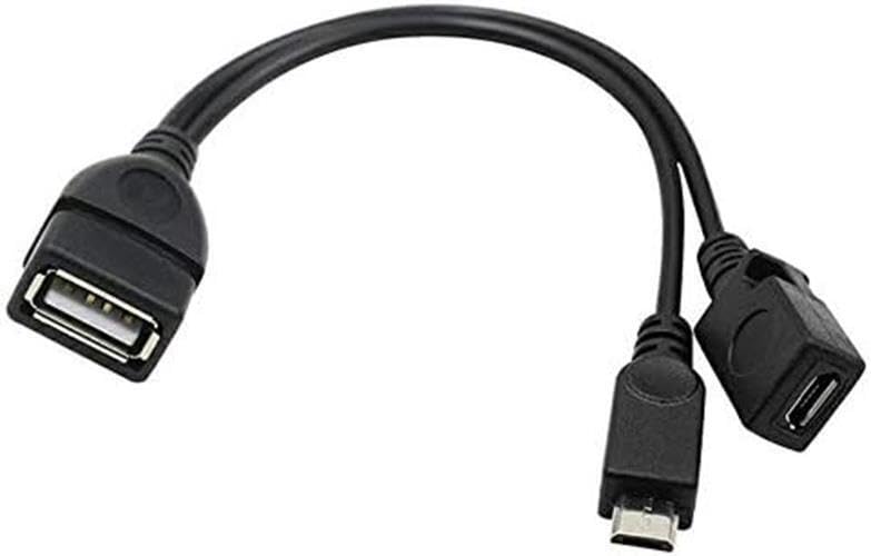 2-in-1 Micro USB OTG Adapter & Power Cable Splitter for External HDD - Compatible with Amazon Fire TV Stick 4K, Fire TV Cube - Stream & Charge Simultaneously for Seamless Entertainment