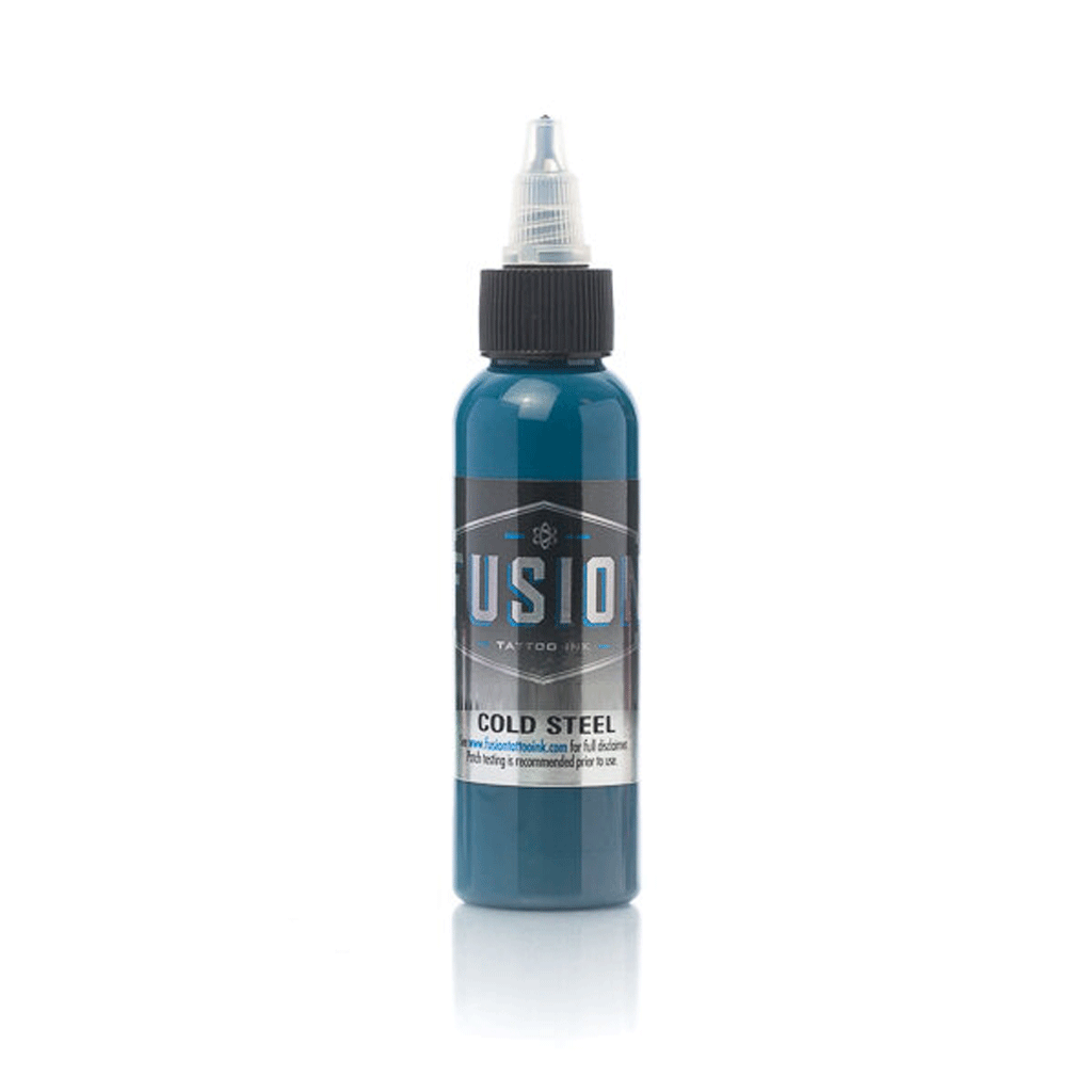 Cold Steel Fusion Ink 1 oz - Premium Tattoo Ink for Professional Artists - Perfect for Tattooing, Permanent Makeup & Body Art