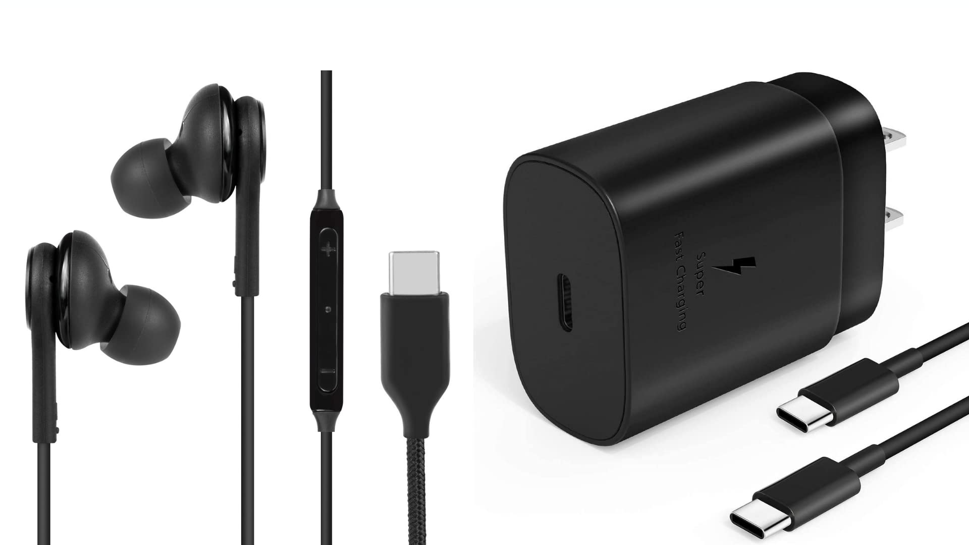 25W Fast Adaptive Wall Charger with 4FT USB C PD Cable & Type C Headphones - UL Certified for Realme GT Explorer Master - Perfect for Travel, Office & Home Use
