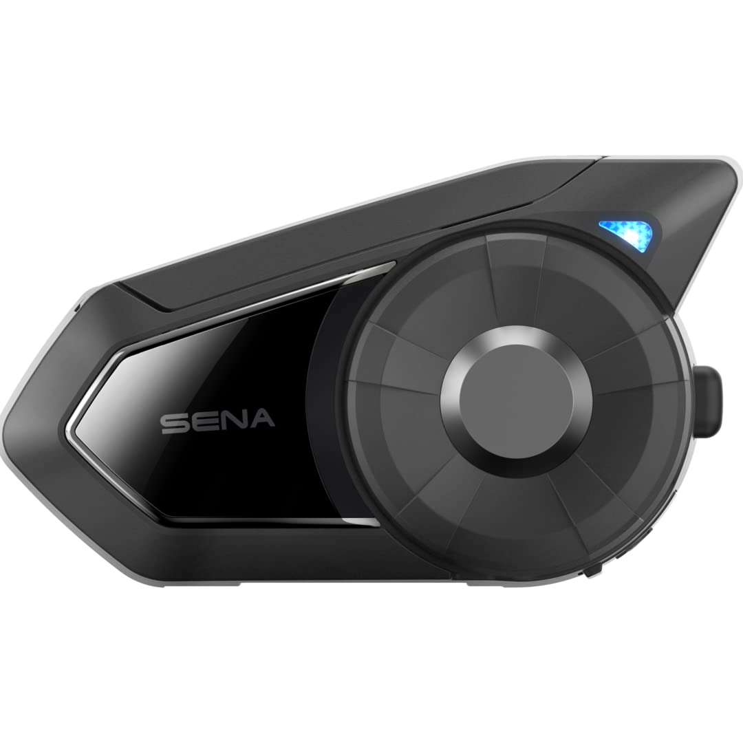 Sena 30K Motorcycle Bluetooth Headset - Black Mesh Intercom System with HD Speakers for Group Riding (Single Pack) | Perfect for Motorcycle Tours, Commuting & Adventure Riding